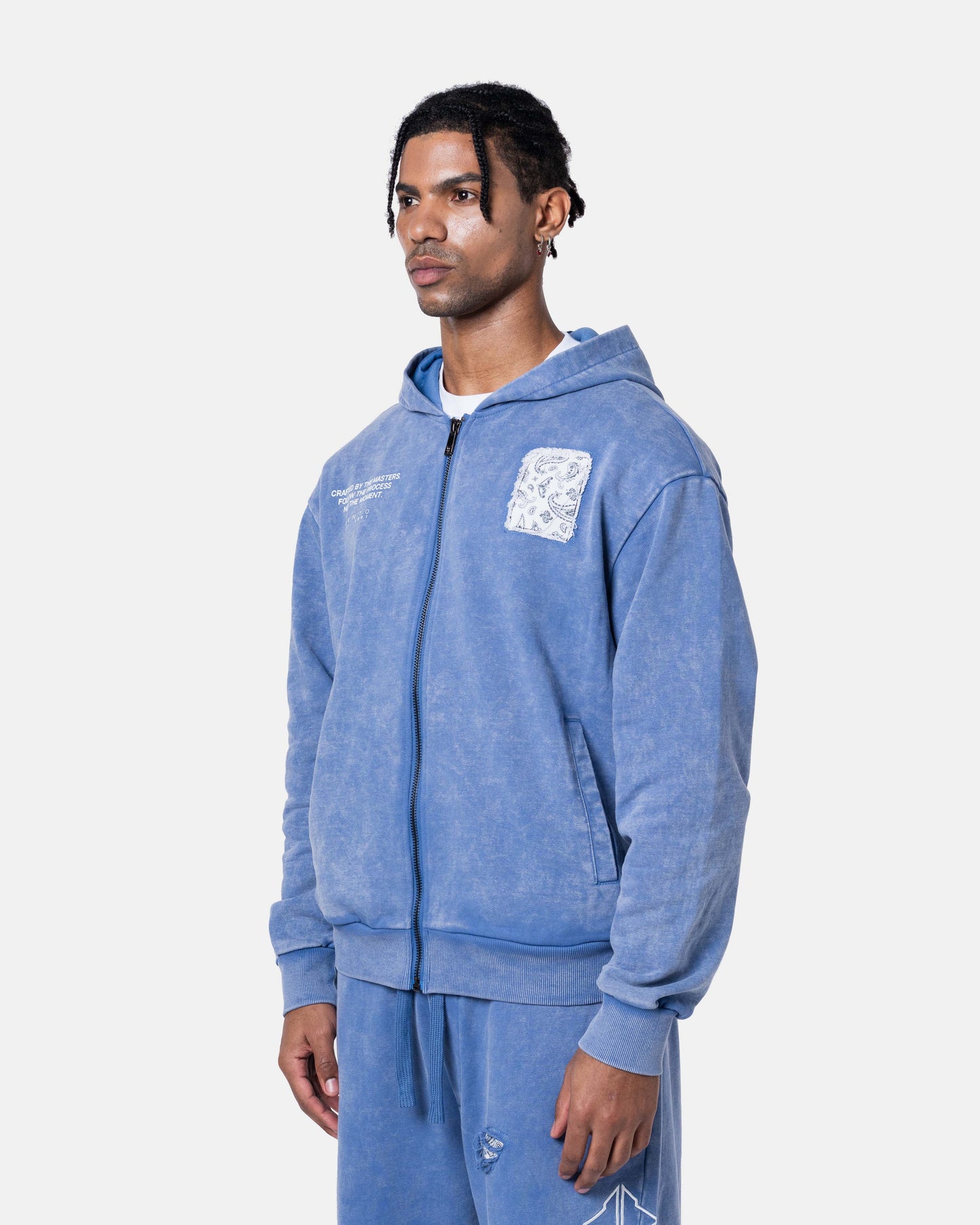 DESTROY ZIPPER HOODIE BLUE