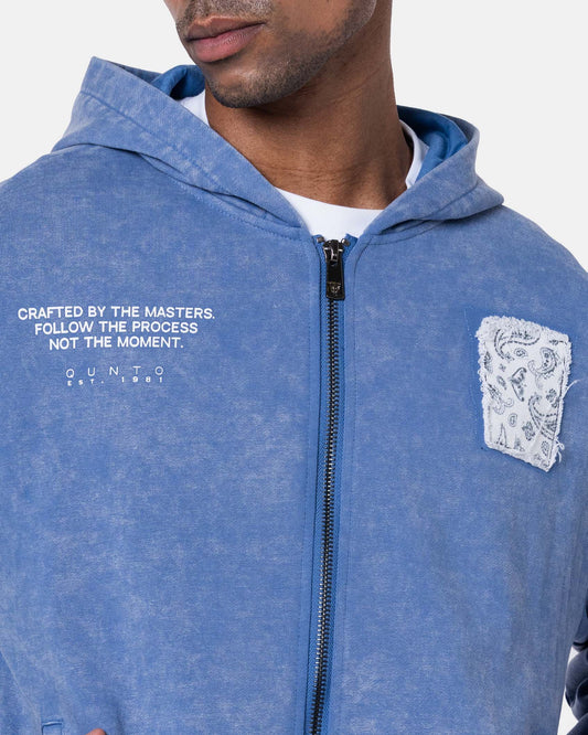 DESTROY ZIPPER HOODIE BLUE