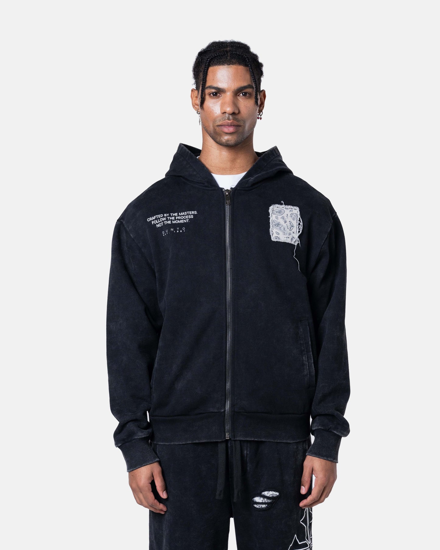 DESTROY ZIPPER HOODIE BLACK