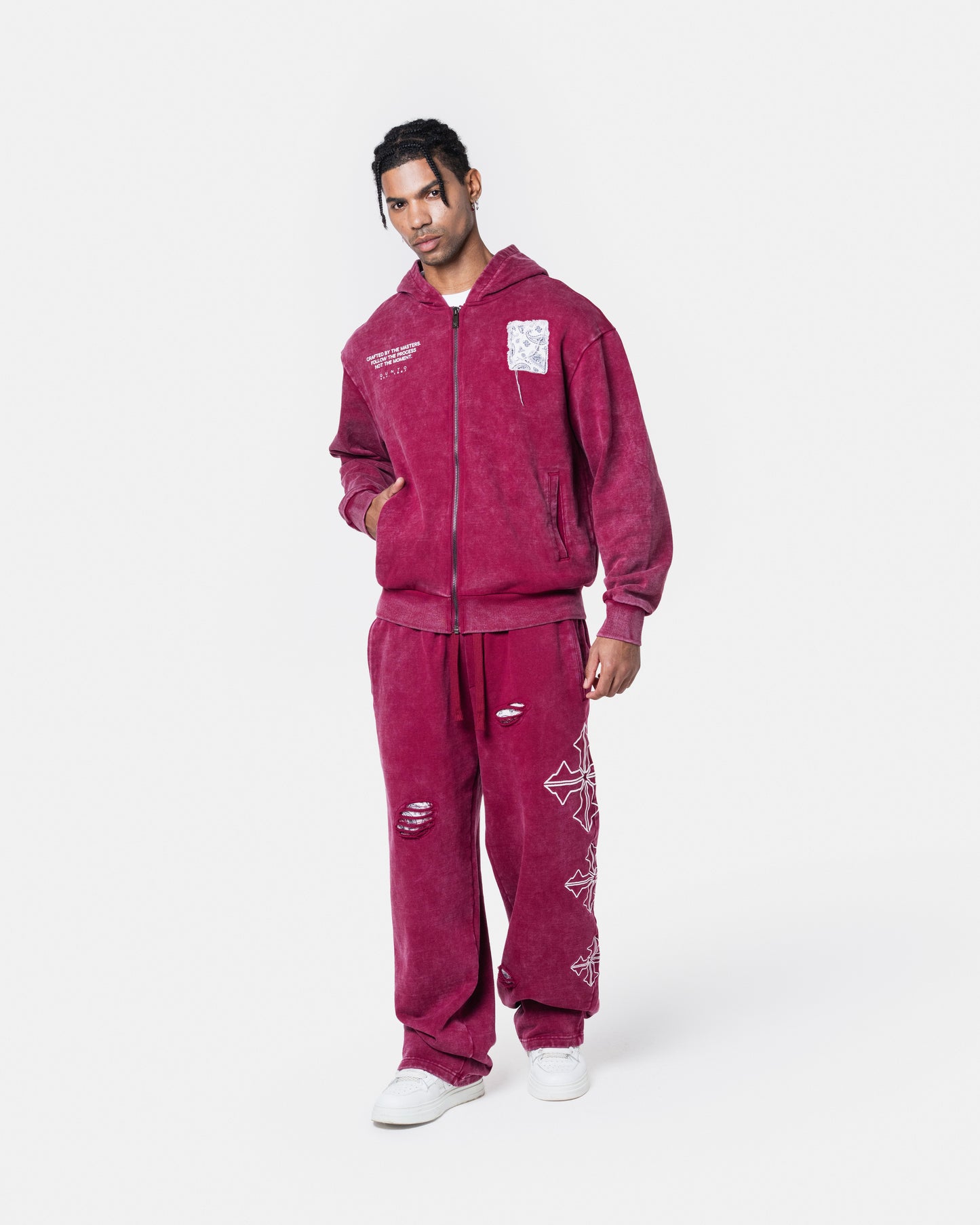 DESTROY ZIPPER HOODIE RED