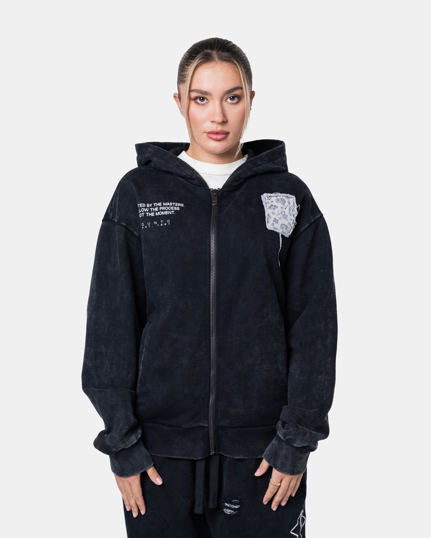 DESTROY ZIPPER HOODIE BLACK