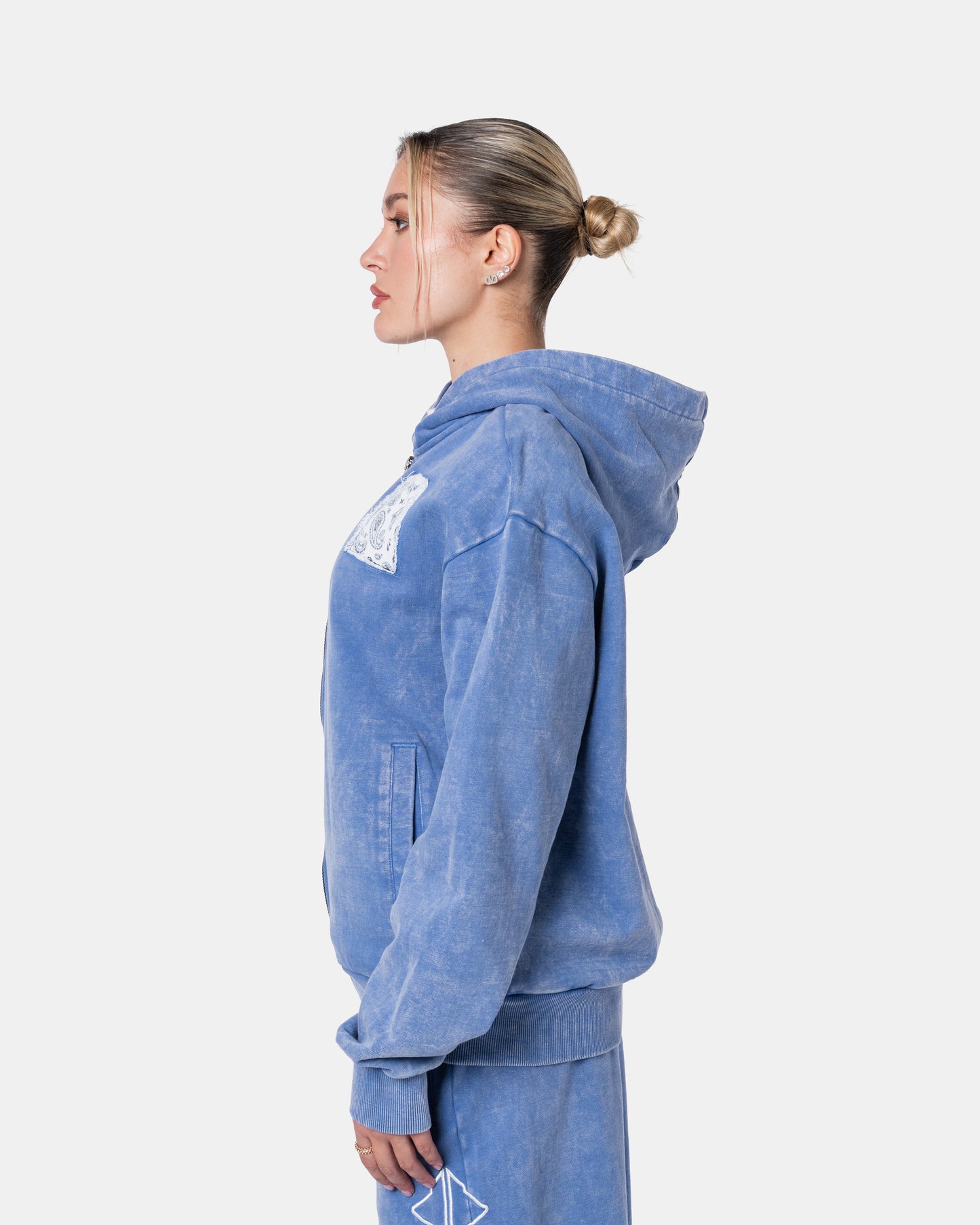 DESTROY ZIPPER HOODIE BLUE