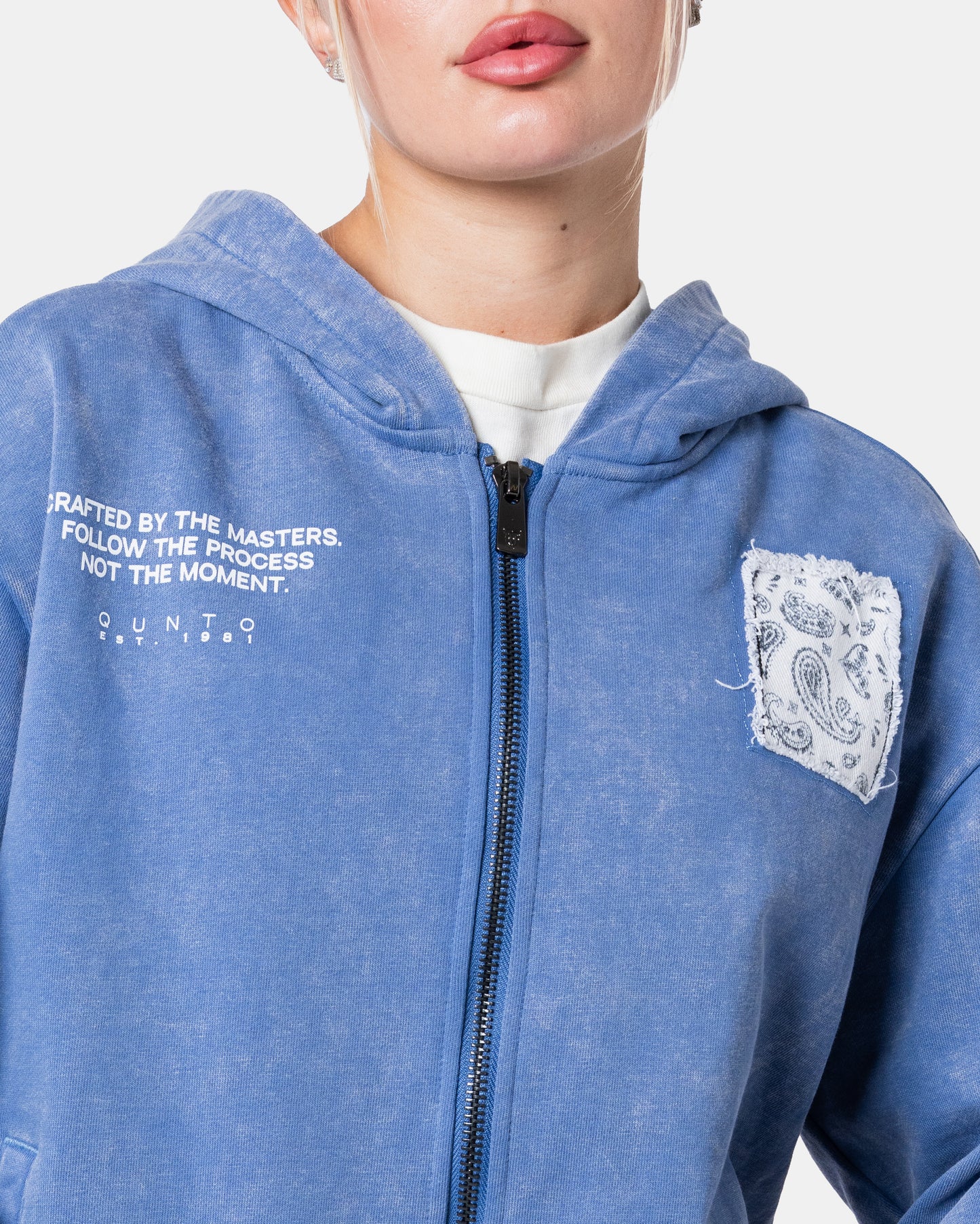 DESTROY ZIPPER HOODIE BLUE