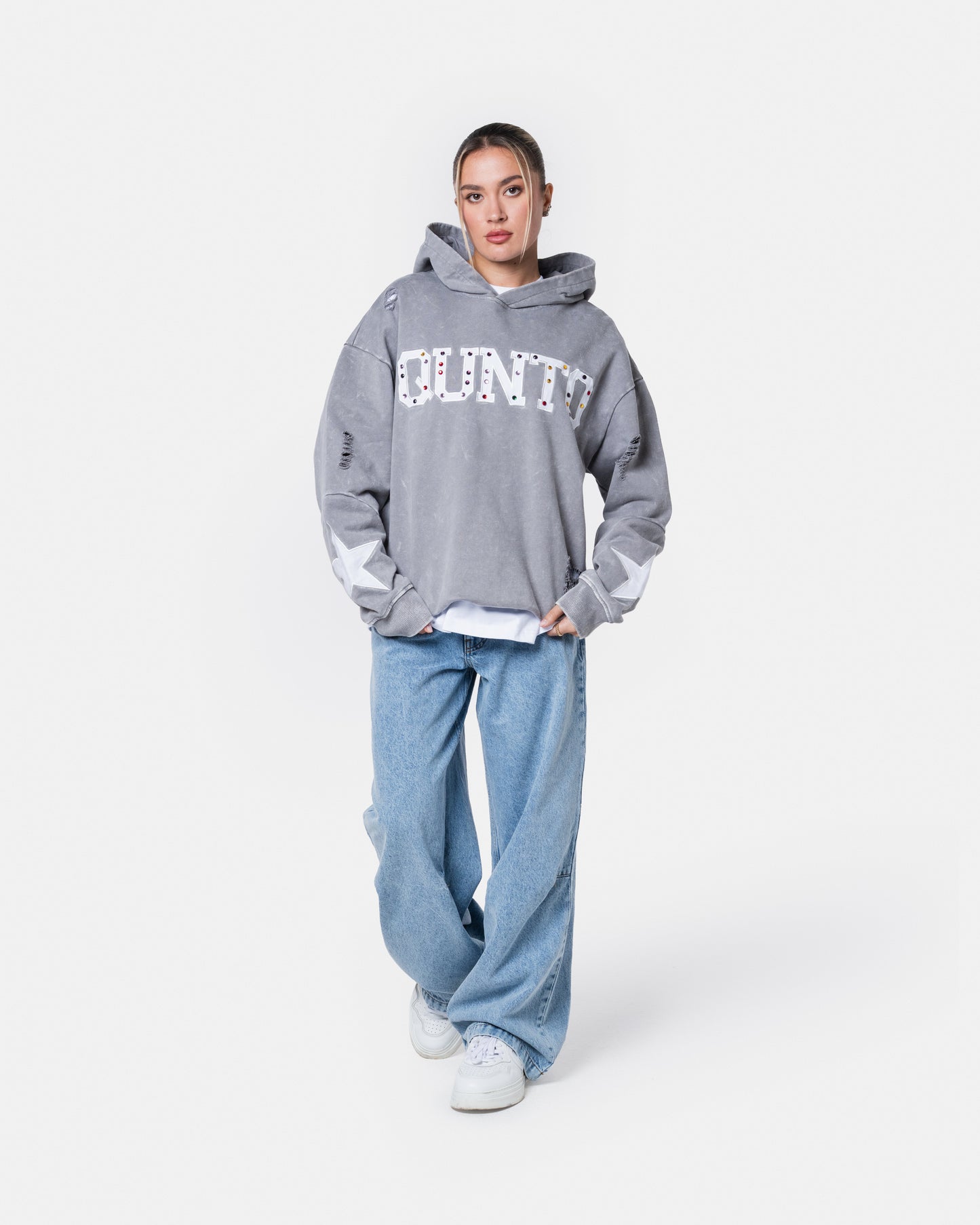 QUNTO STAR HOODIE GREY