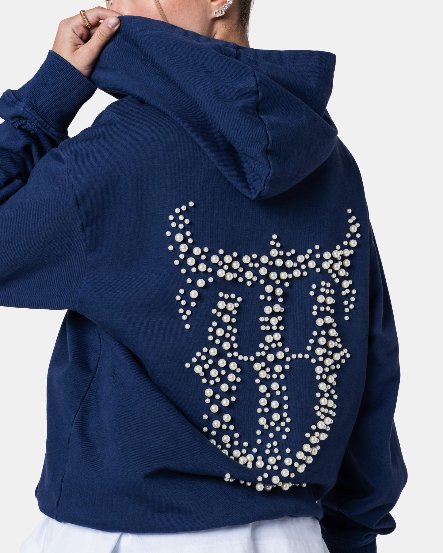 QT DIAMOND ZIPER HOODIE BLUE