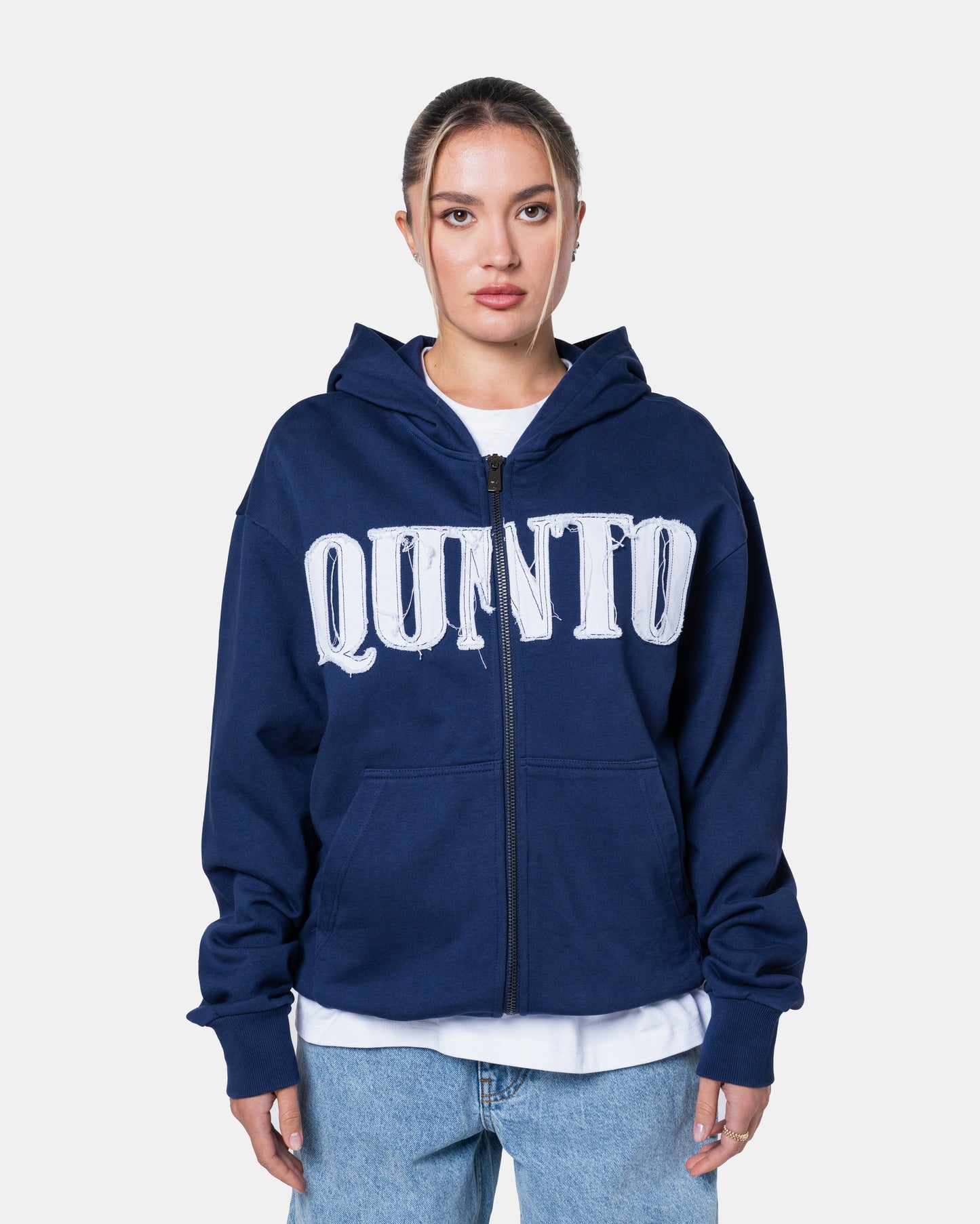 CLASSIC ZIPER HOODIE BLUE