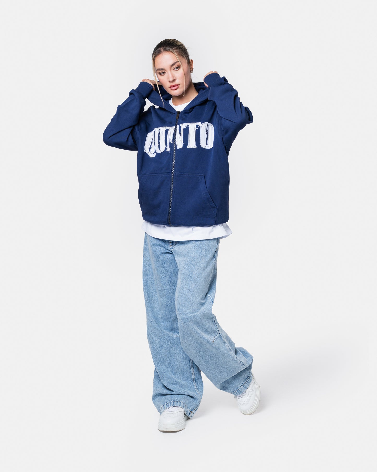 CLASSIC ZIPER HOODIE BLUE