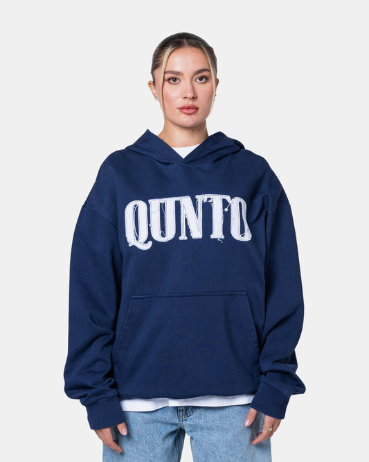 QUNTO C LOGO HOODIE BLUE