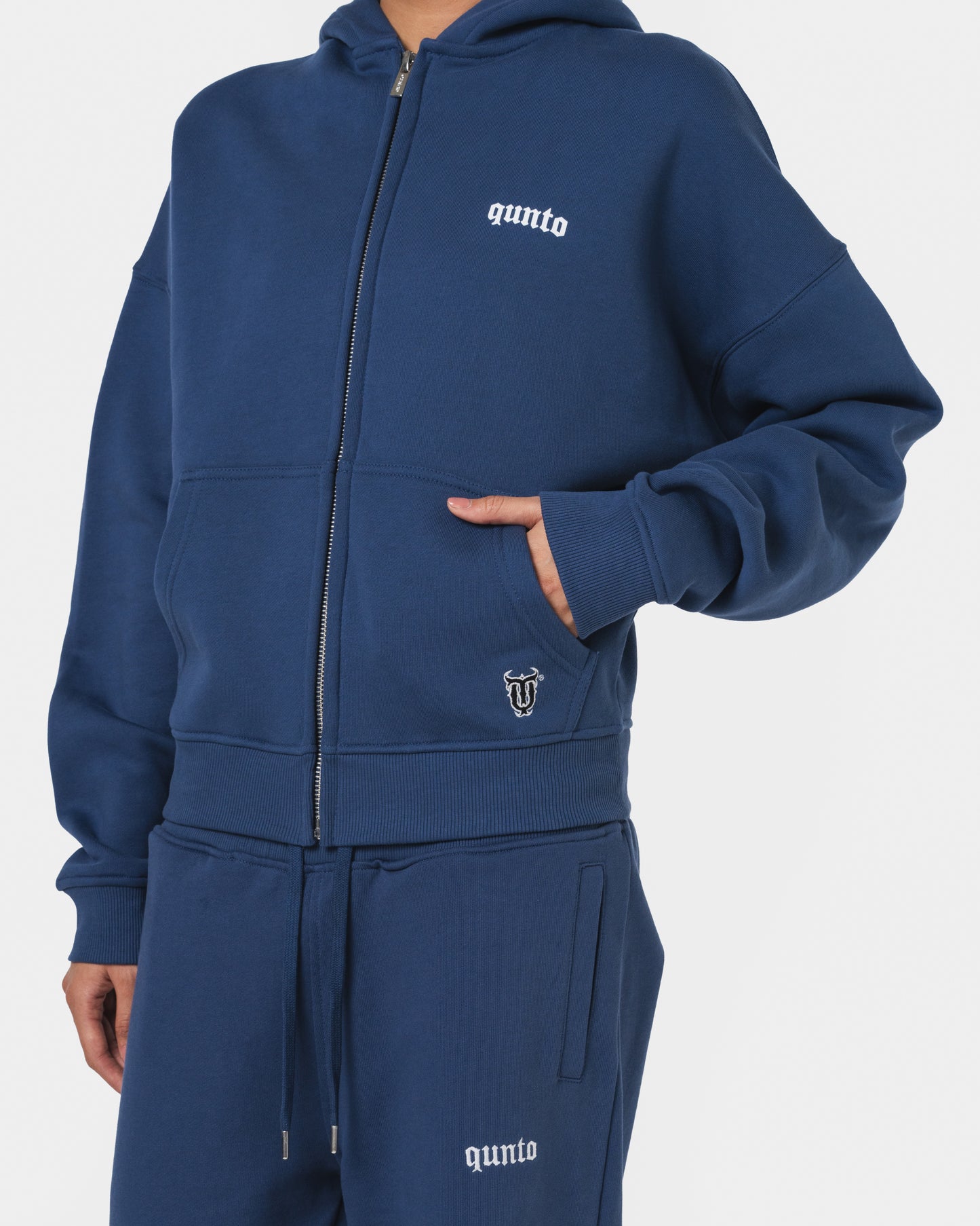 ESSENTIALS ZIPPER HOODIE BLUE