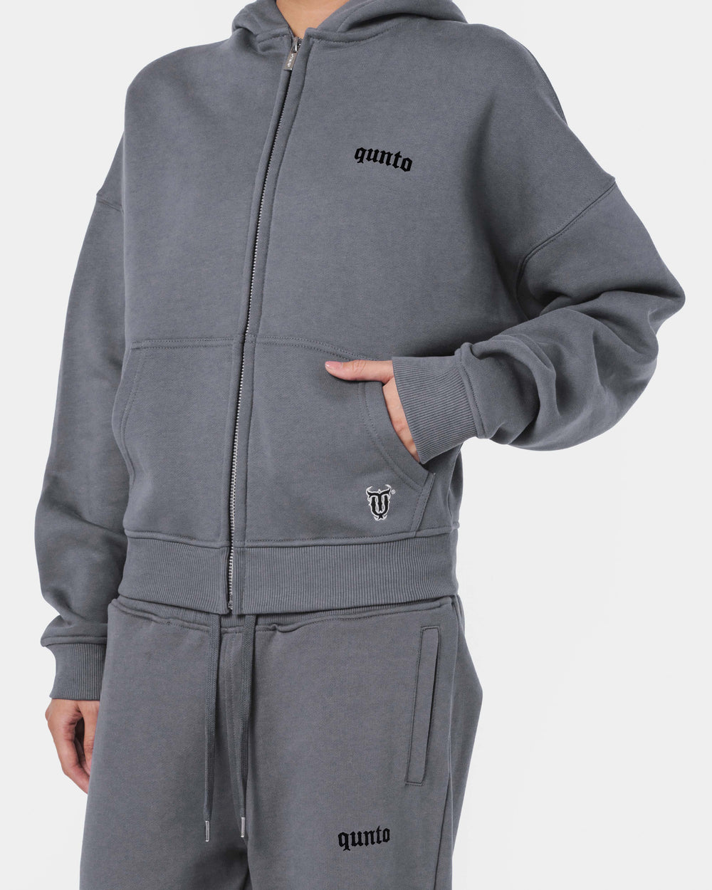 ESSENTIALS ZIPPER HOODIE GREY