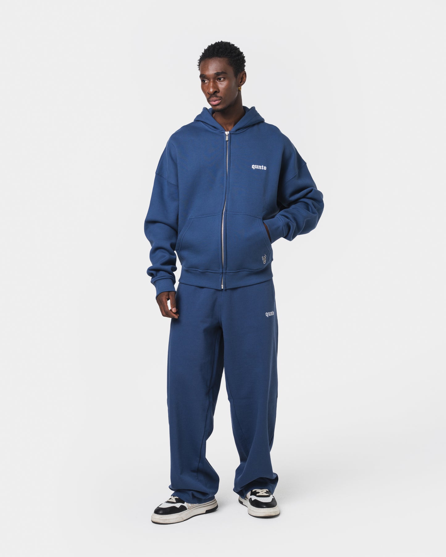 ESSENTIALS ZIPPER HOODIE BLUE