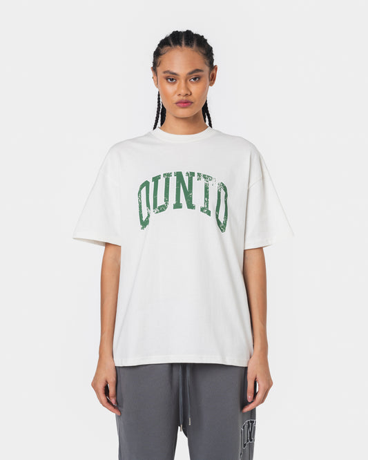 QUNTO GREEN ON WHITE TSHIRT