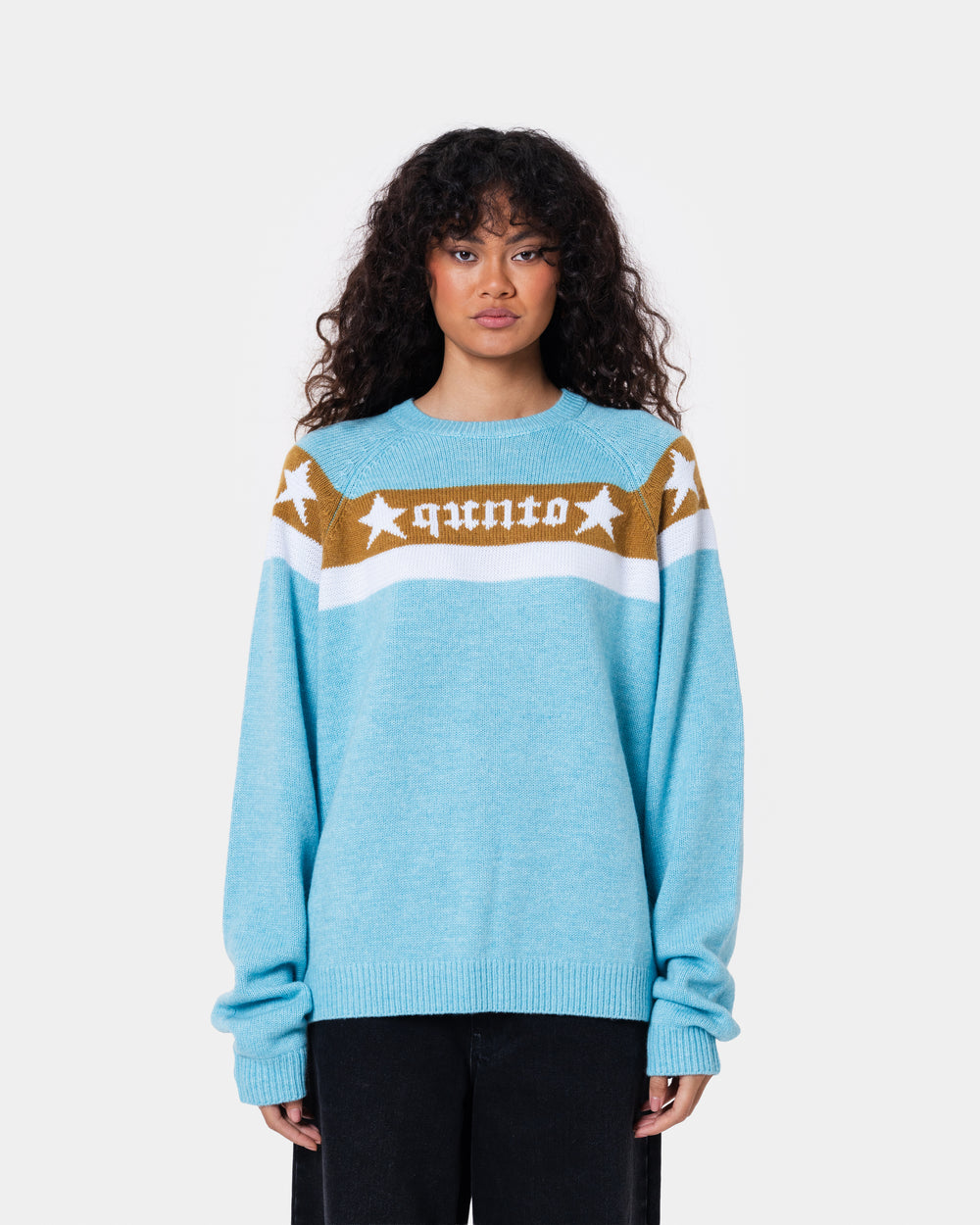 STAR BANNER SWEATER BLUE
