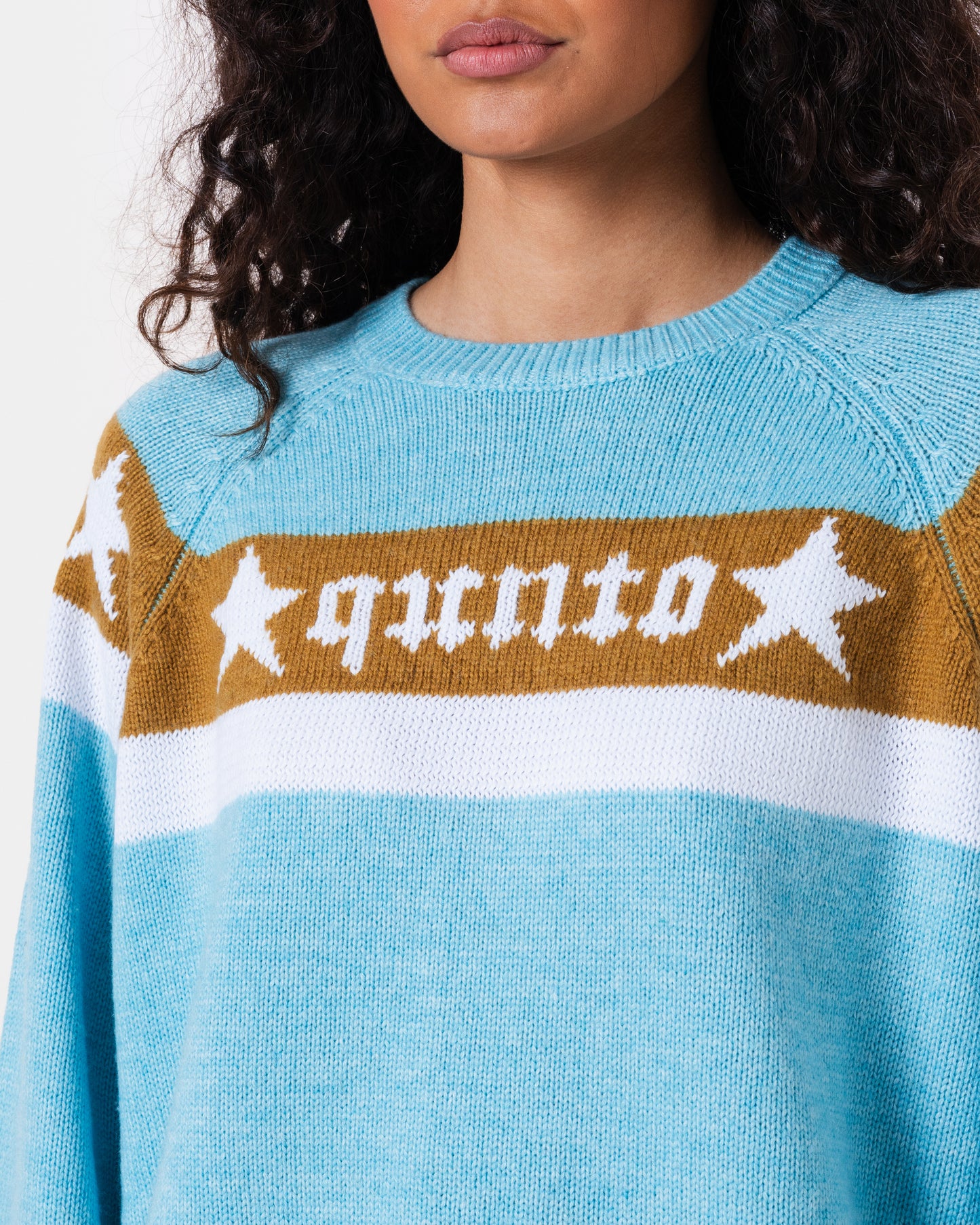 STAR BANNER SWEATER BLUE