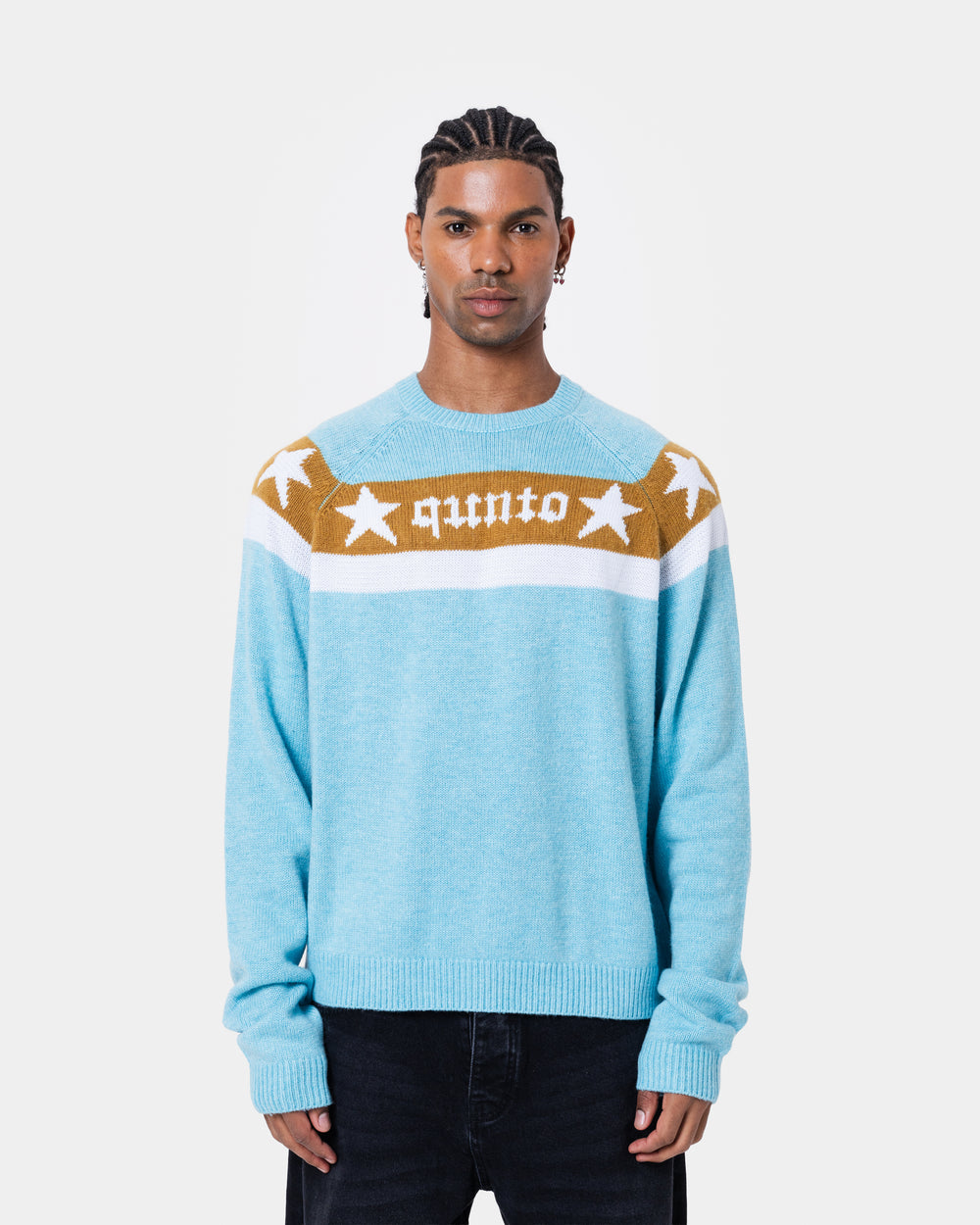 STAR BANNER SWEATER BLUE