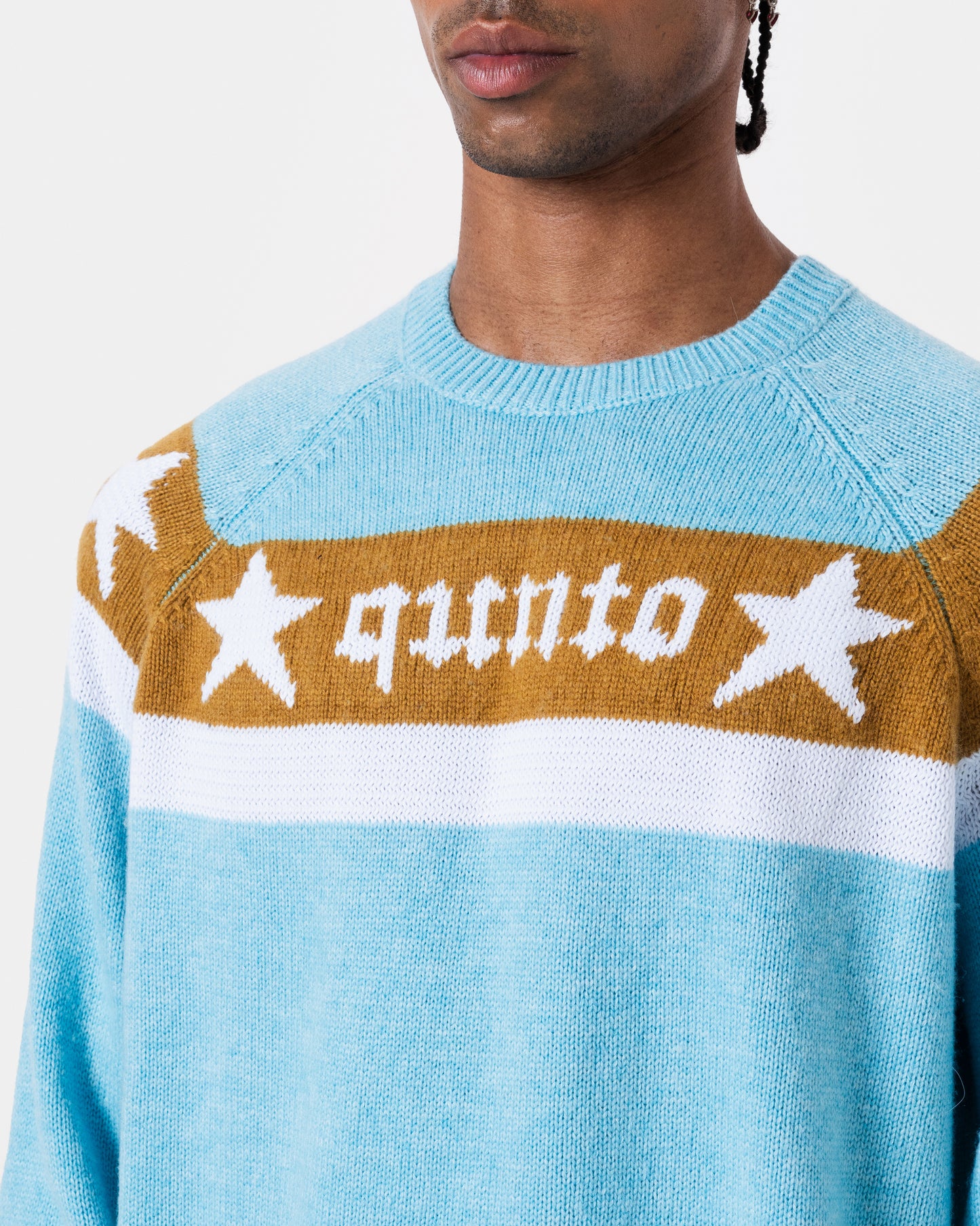 STAR BANNER SWEATER BLUE