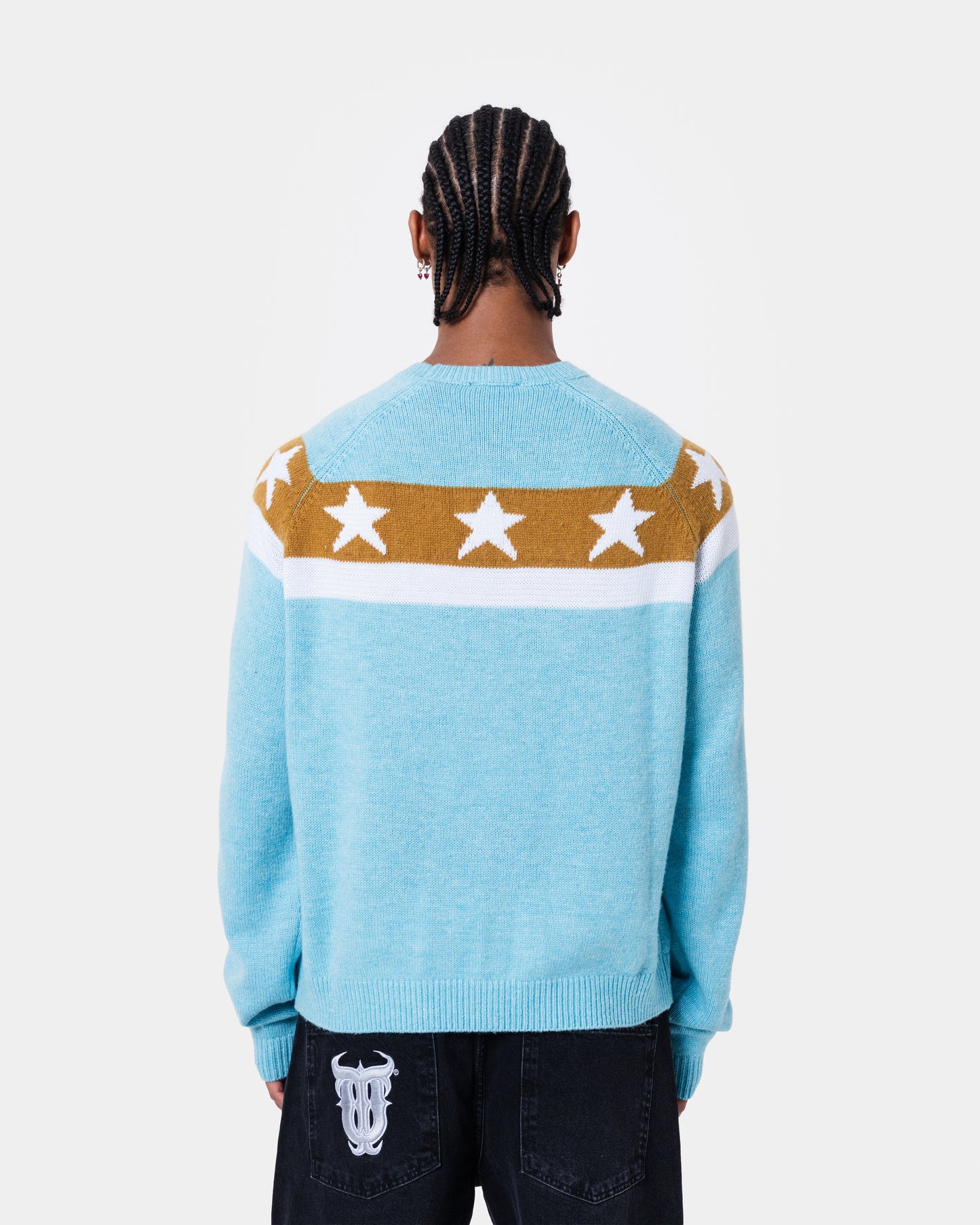 STAR BANNER SWEATER BLUE