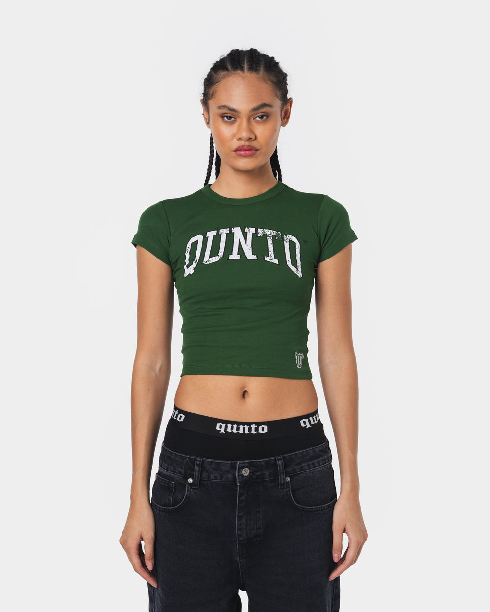 WHITE ON GREEN BABY TEE