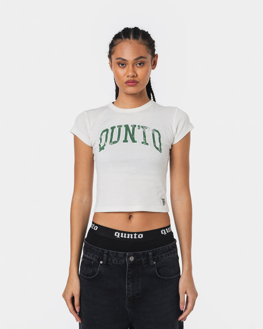 WHITE ON GREEN BABY TEE