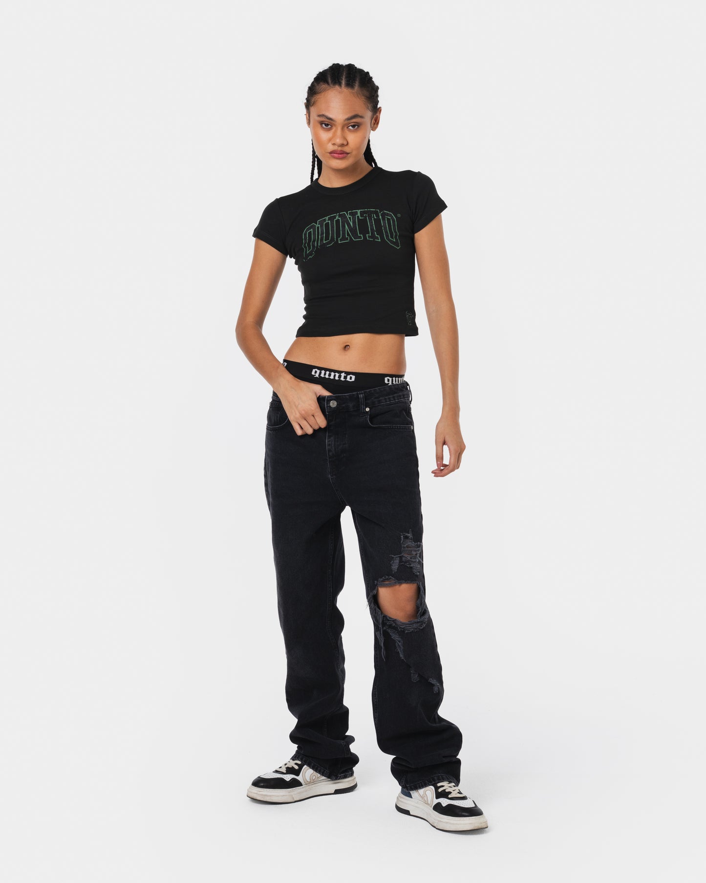 GREEN OUTLINER BABY TEE