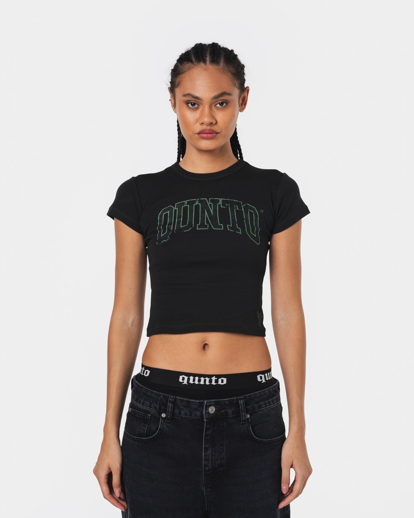 GREEN OUTLINER BABY TEE