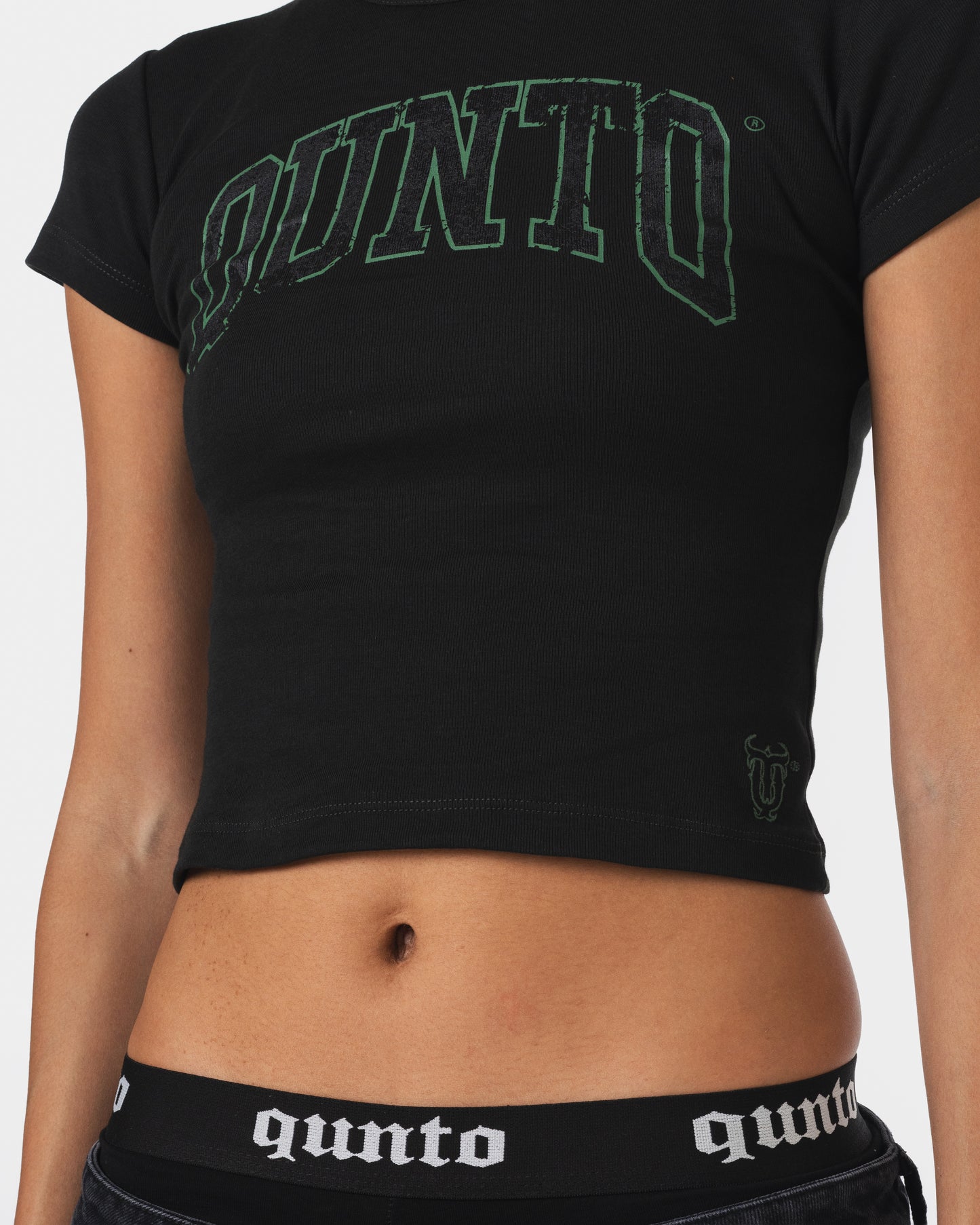 GREEN OUTLINER BABY TEE