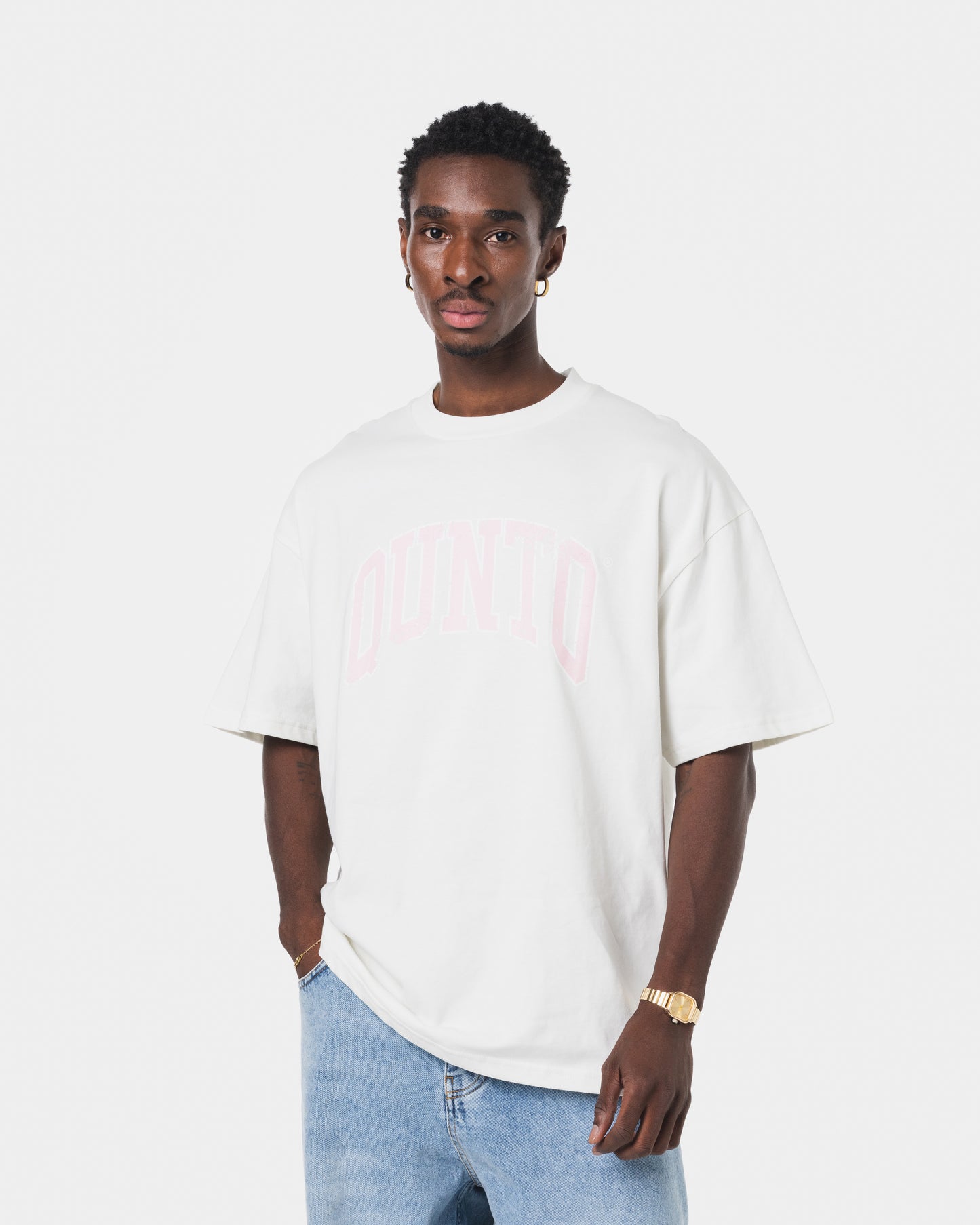 QUNTO PINK ON WHITE TSHIRT