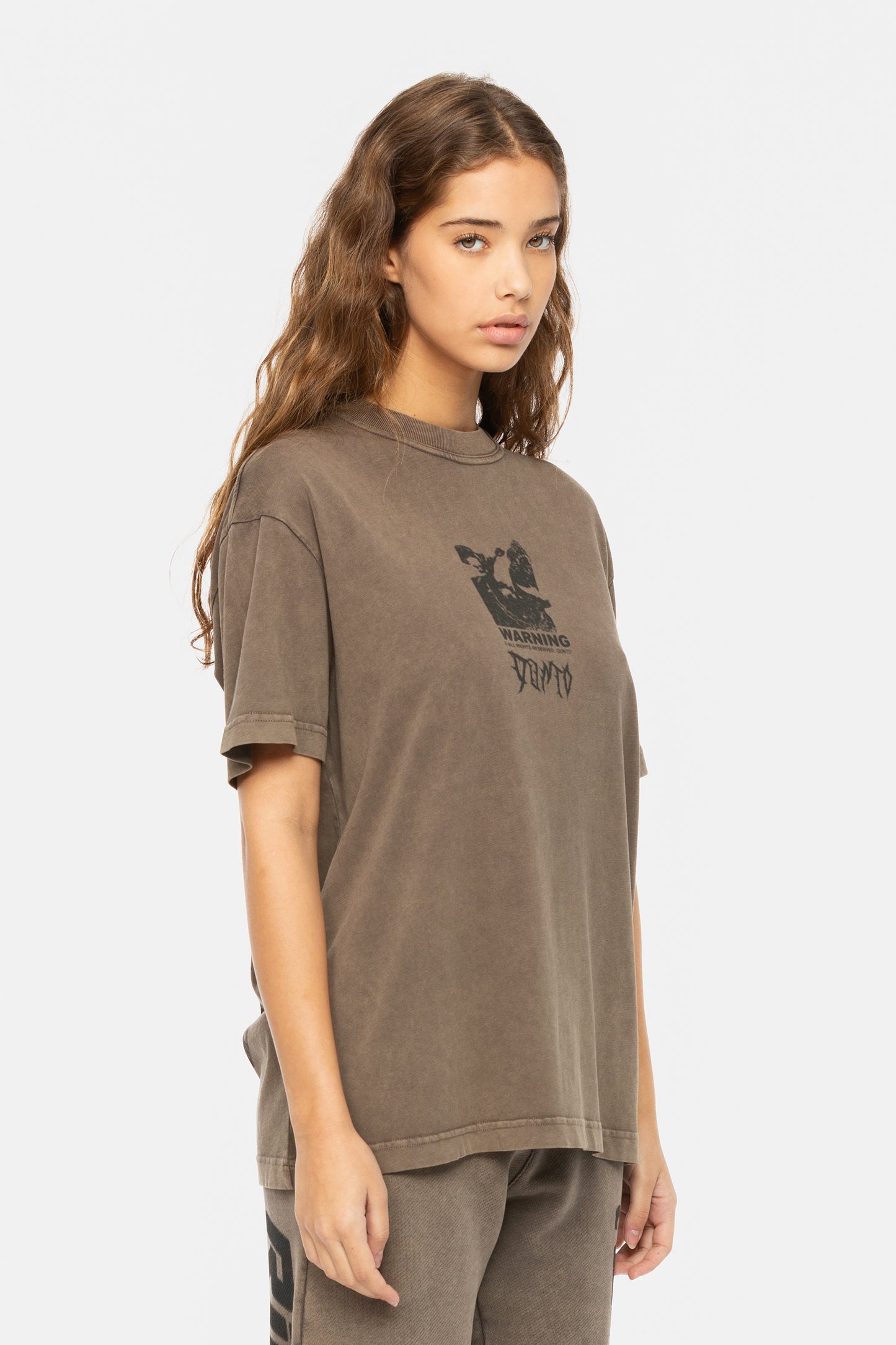 Warning T-Shirt Mad Brown