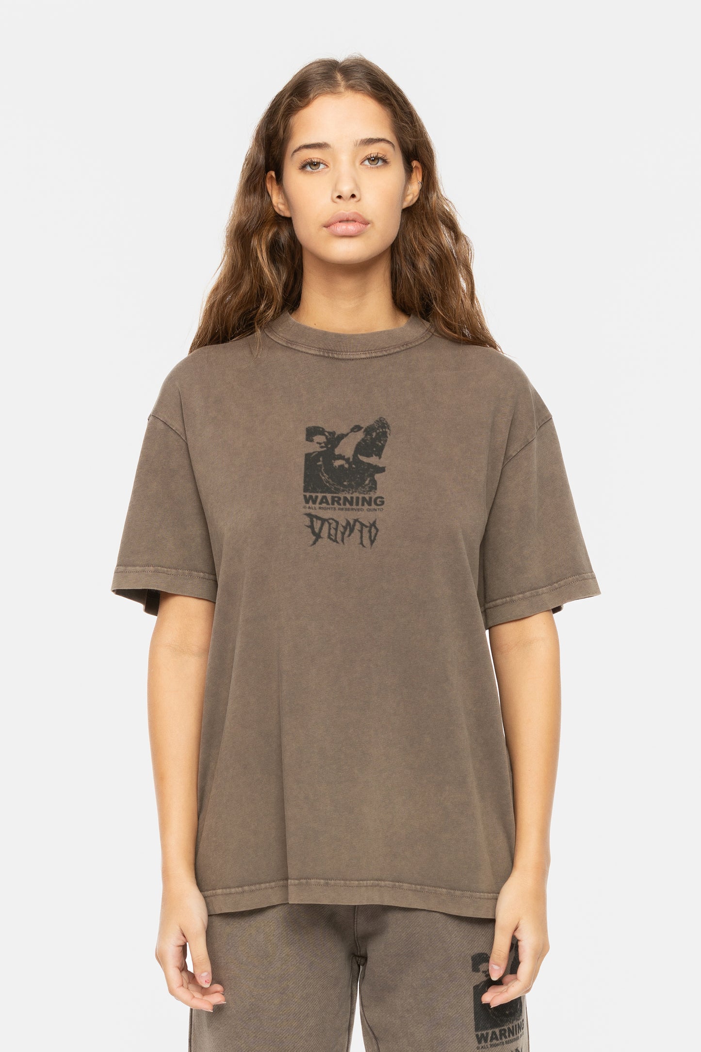 Warning T-Shirt Mad Brown