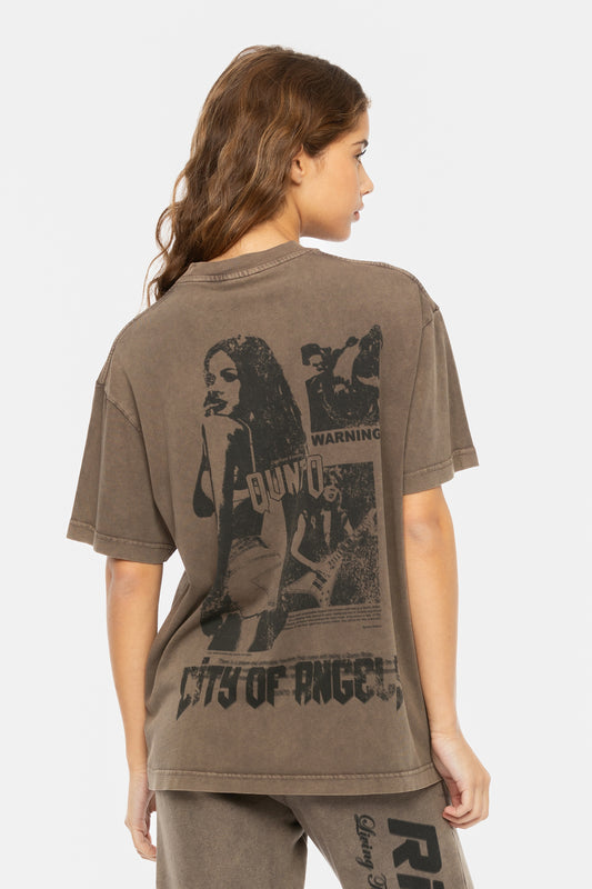 Warning T-Shirt Mad Brown