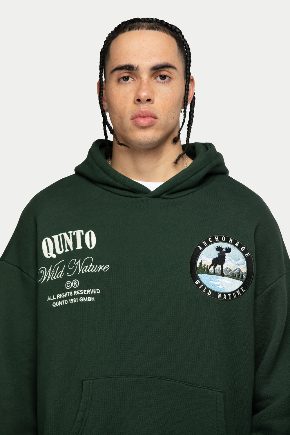 MOOSE BADGE HOODIE GREEN