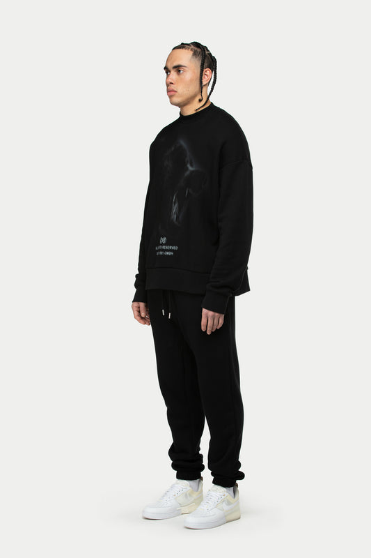 Bear Blurred Sweatshirt Black