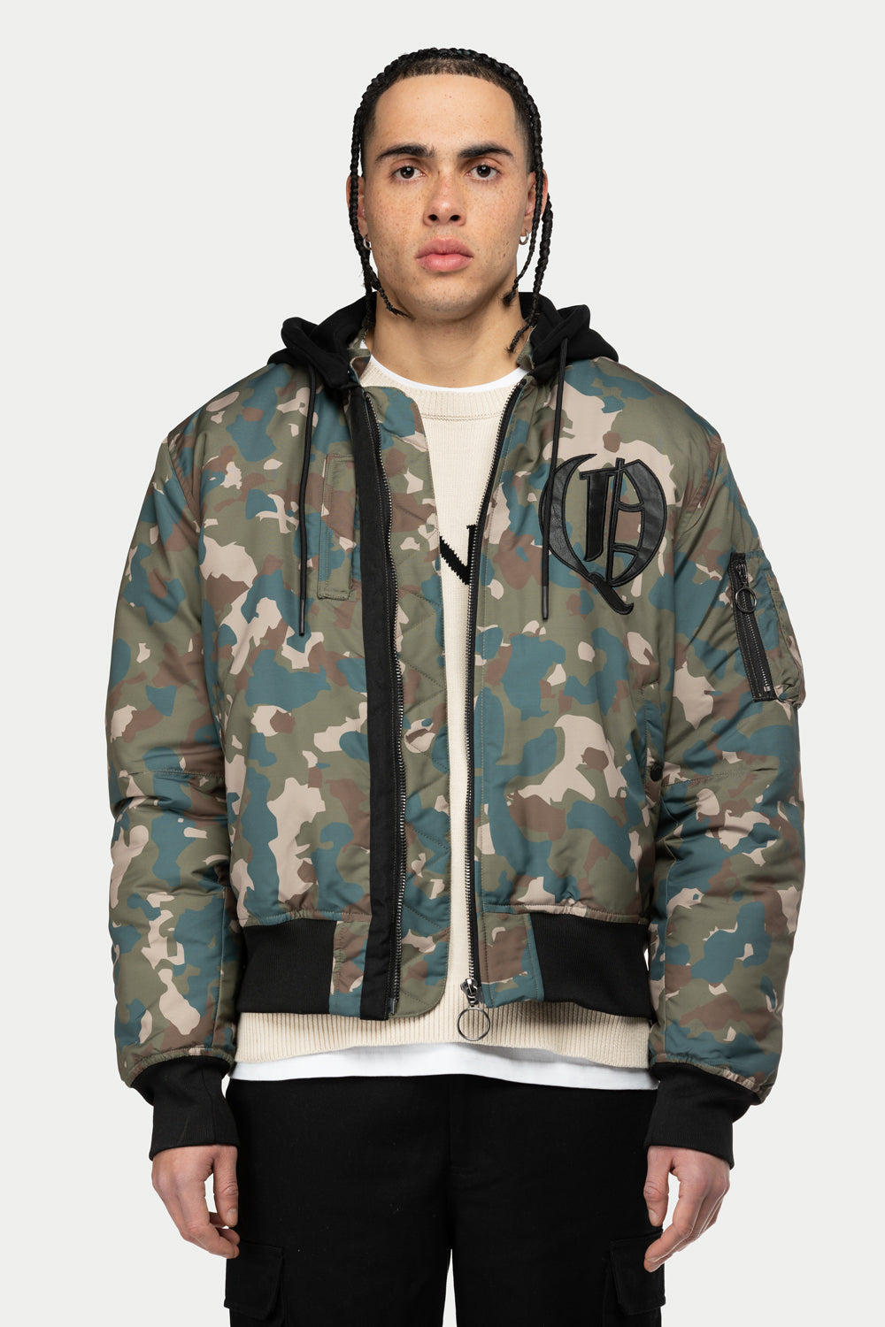 Qunto Camo Bomber Jacket