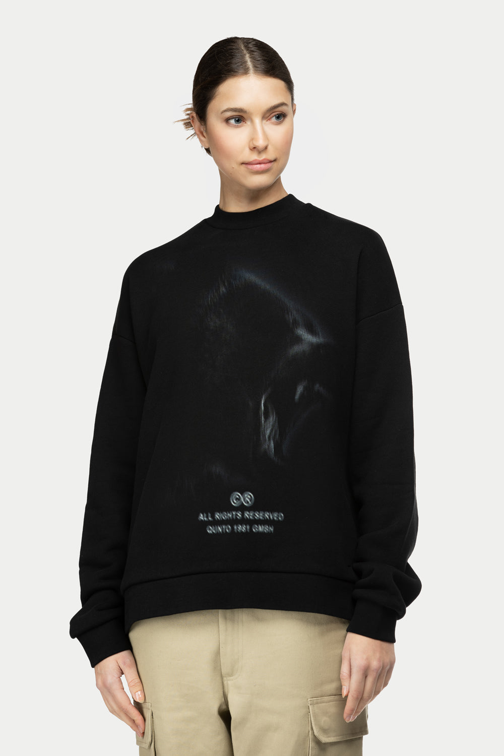 Bear Blurred Sweatshirt Black