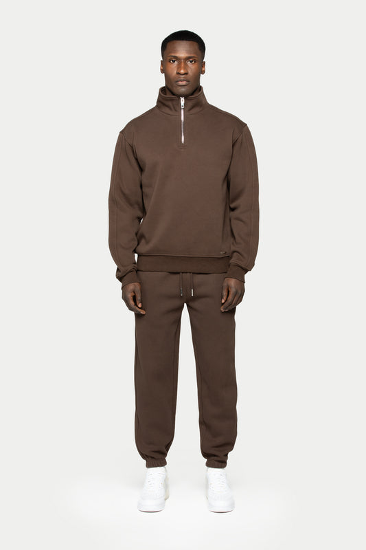 Super Heavy Half Zip Brown