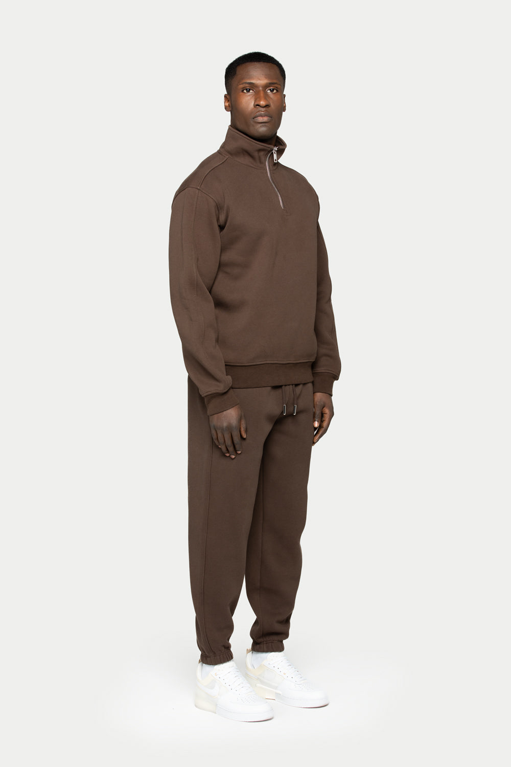 Super Heavy Half Zip Brown