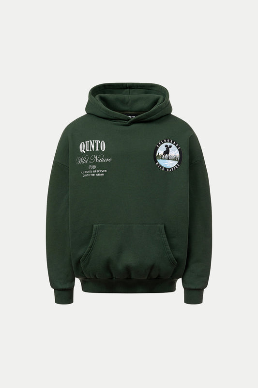 MOOSE BADGE HOODIE GREEN