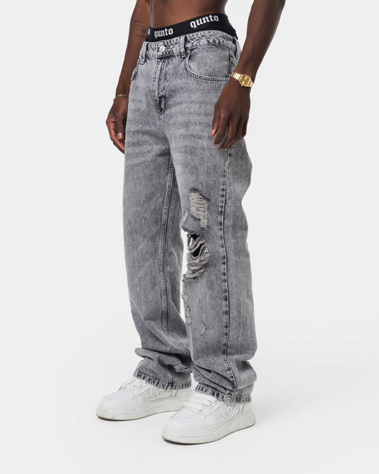 RIPPED JEANS GREY