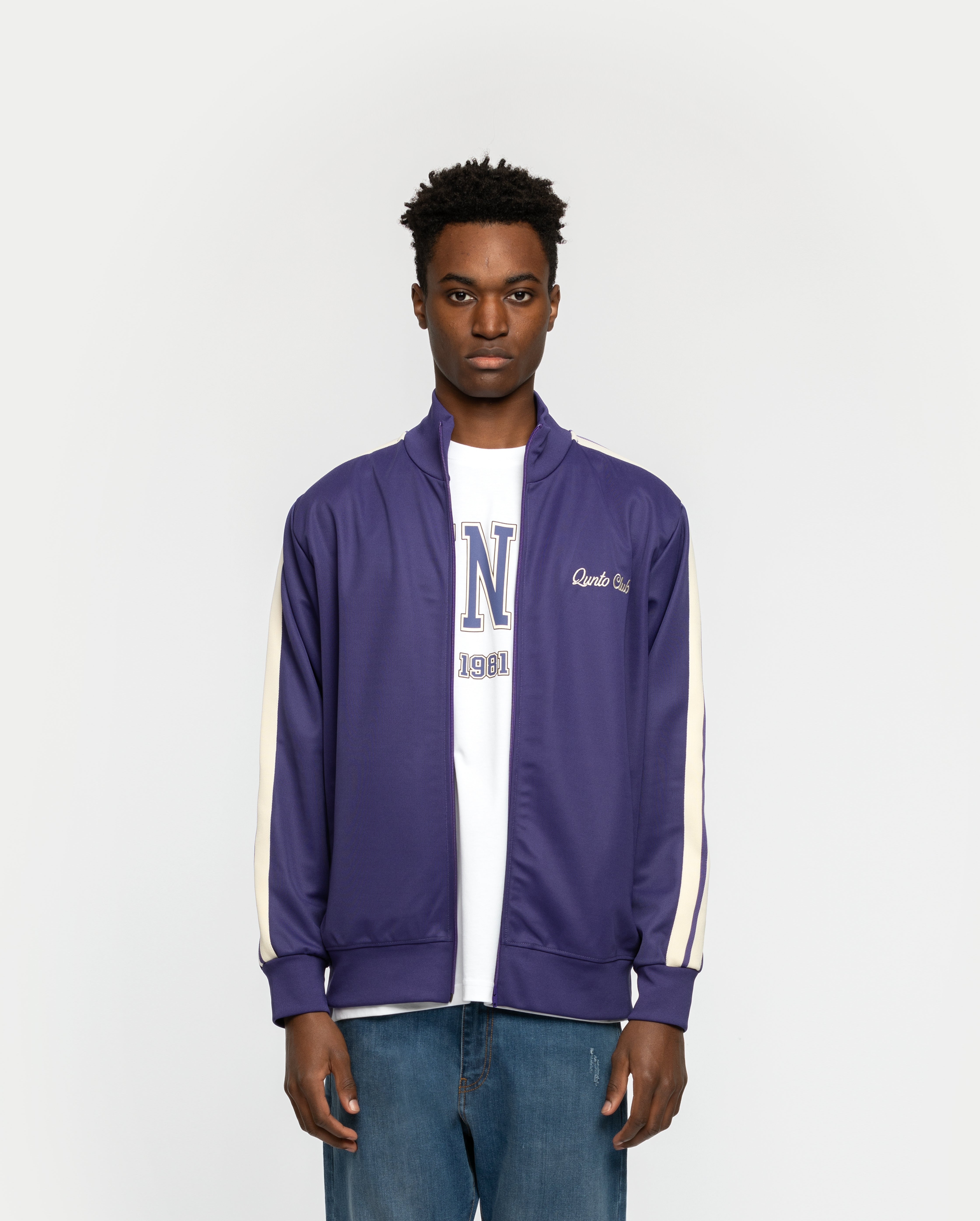 Purple track jacket top