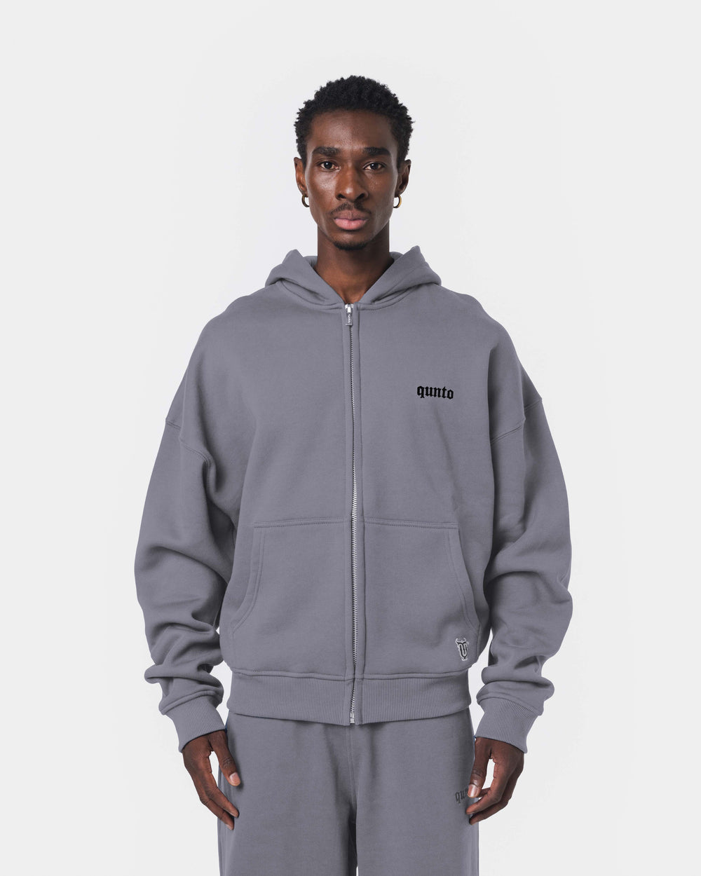 ESSENTIALS ZIPPER HOODIE GREY