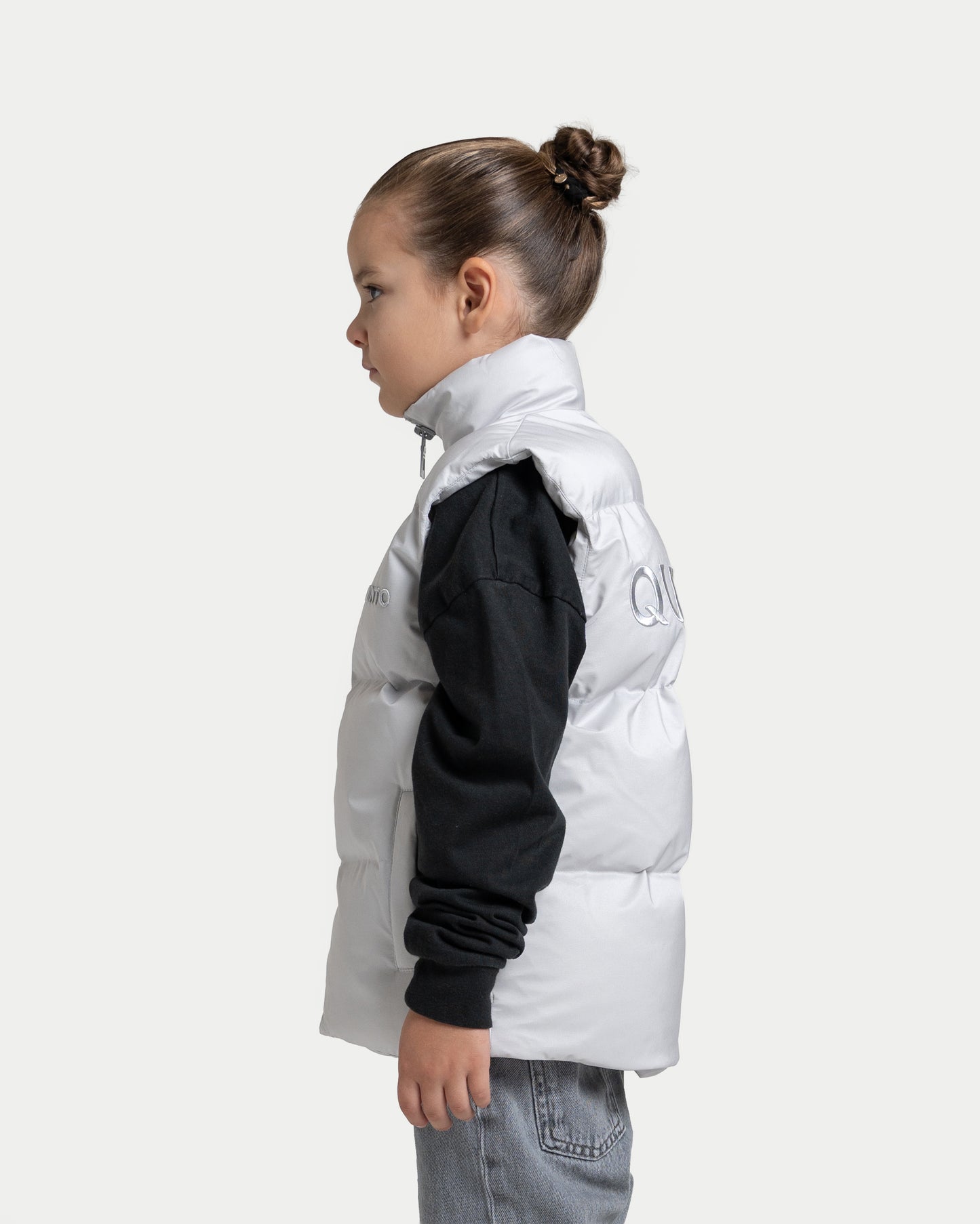 Super Puffer Vest Silver KIDS
