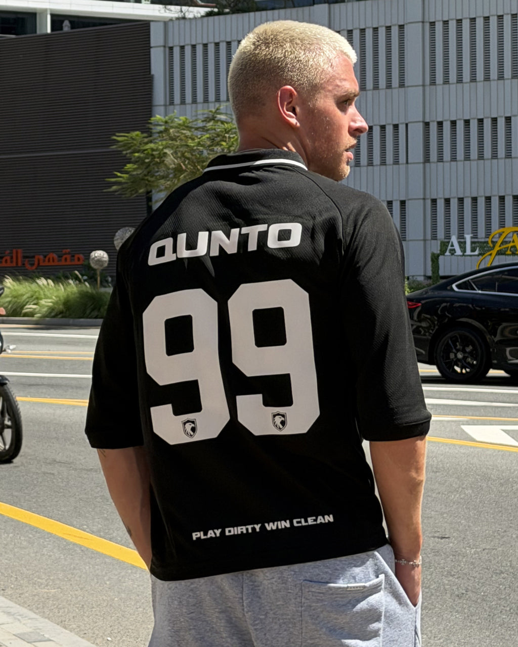 QUNTO Jersey Short Sleeve Black & Silver