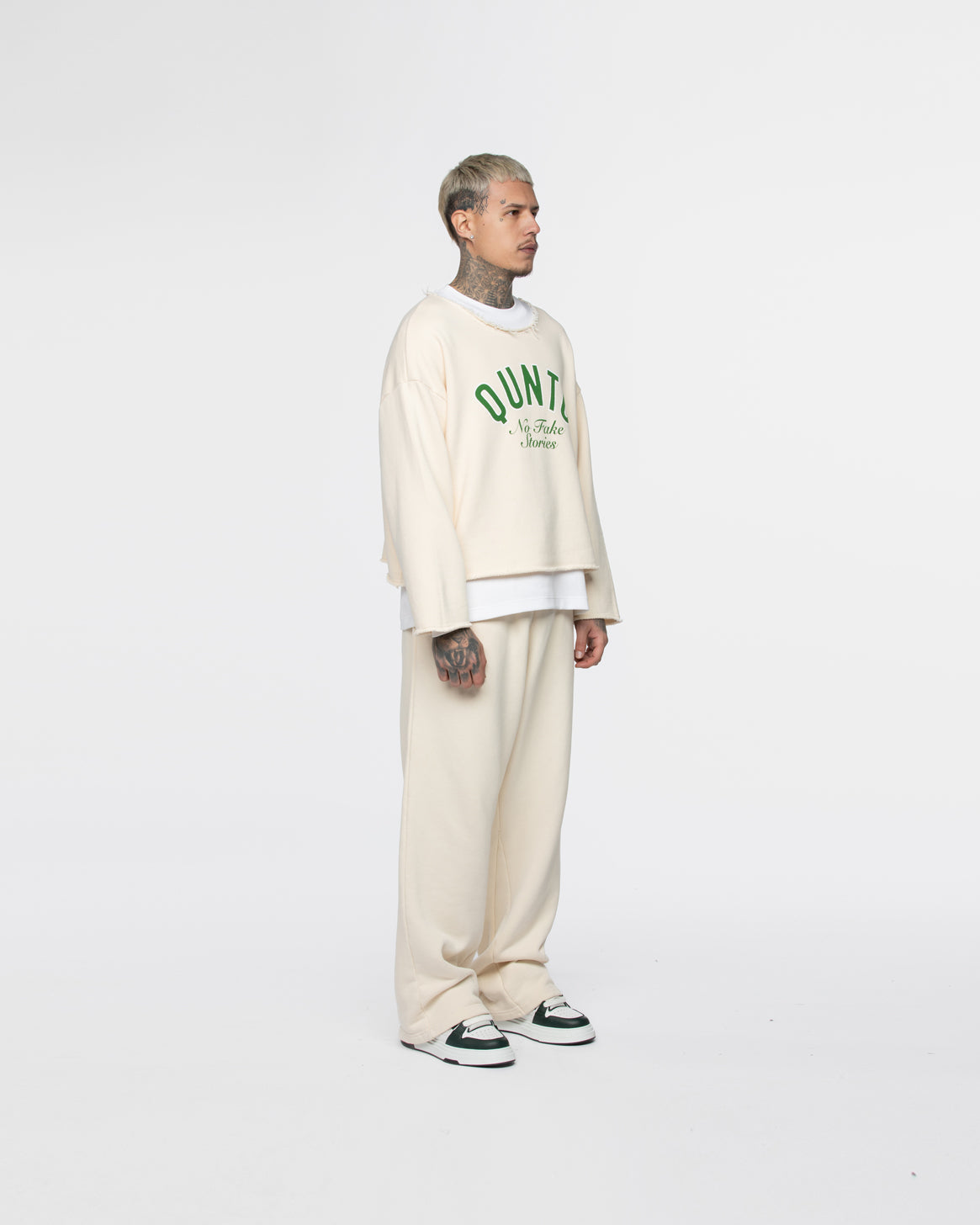 Eden Green Sweatshirt Cream