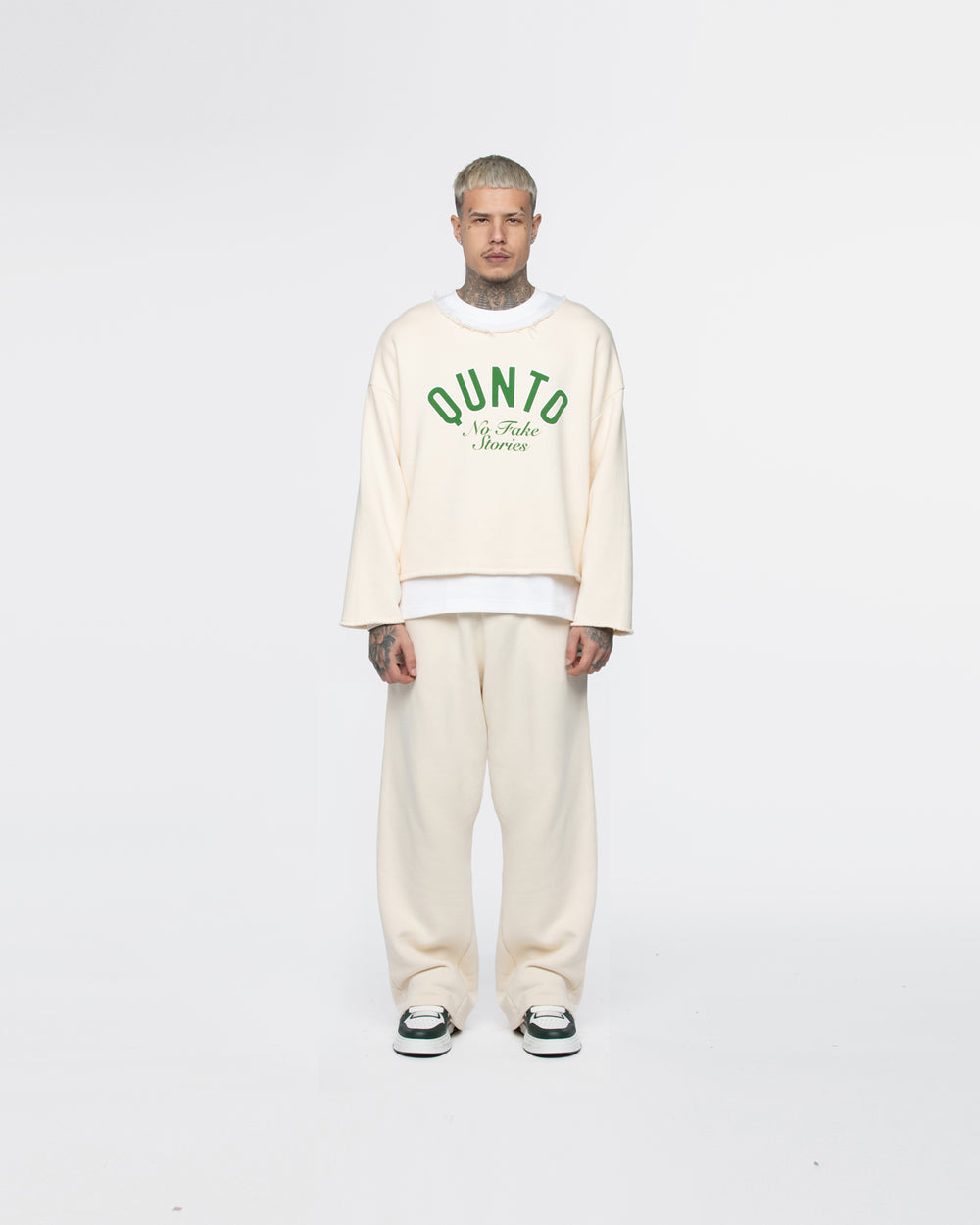 Eden Green Sweatshirt Cream