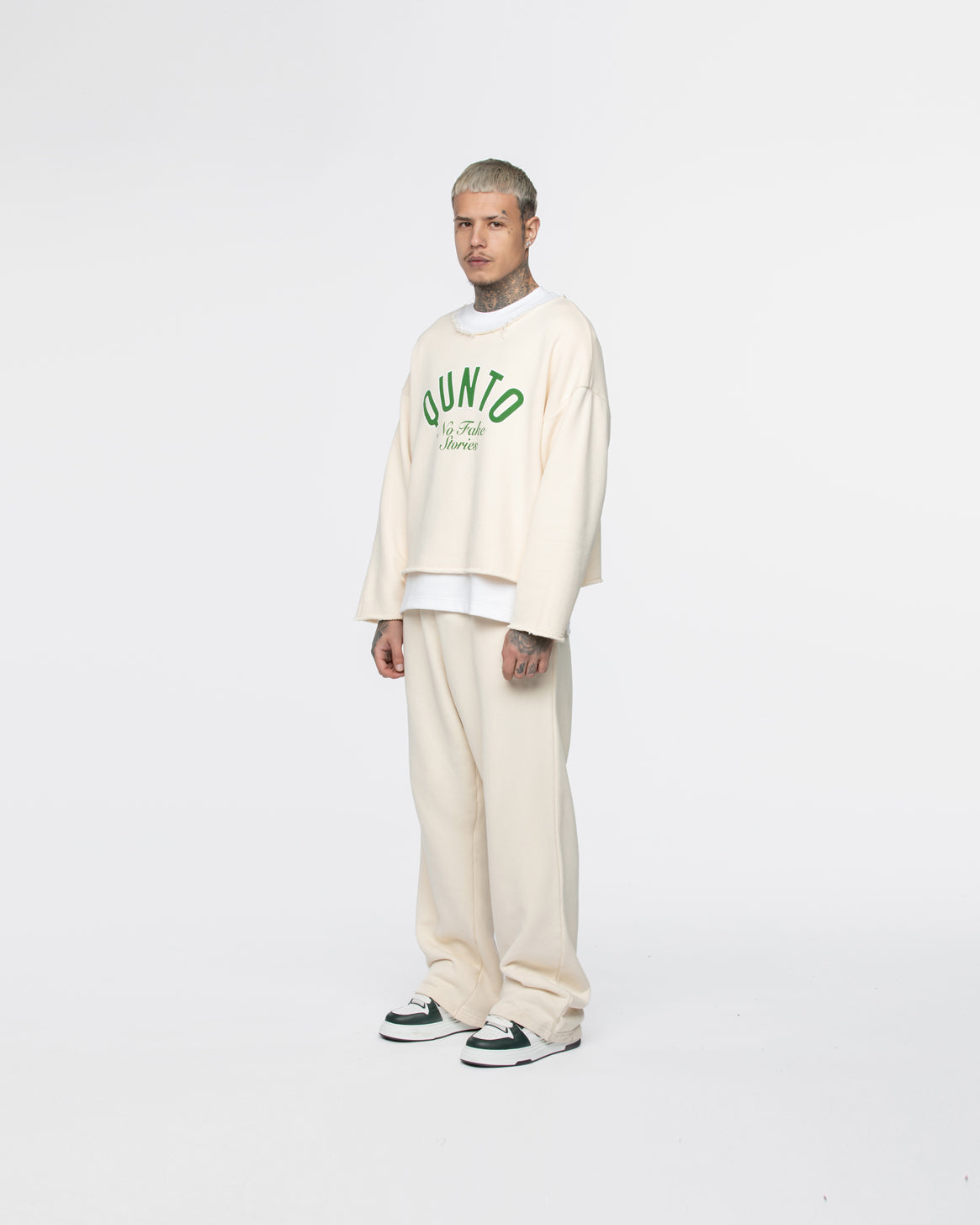 Eden Green Sweatshirt Cream