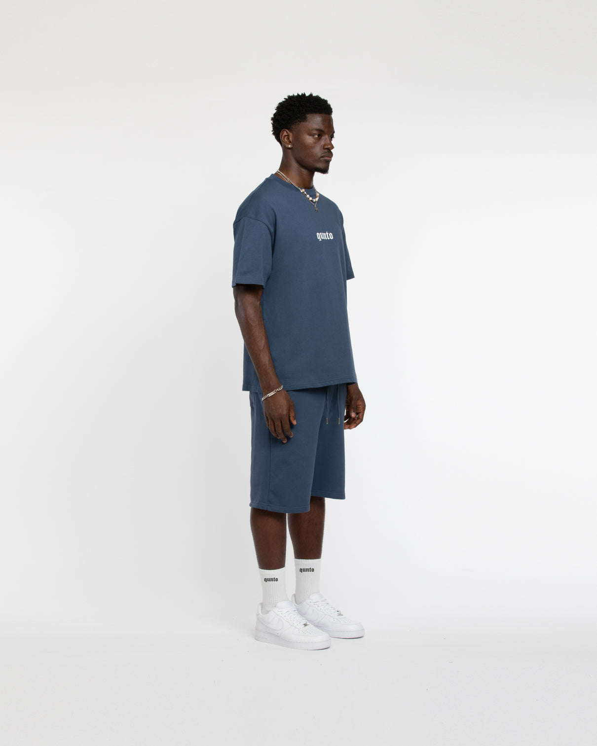 QUNTO LOGO SHORTS BLUE