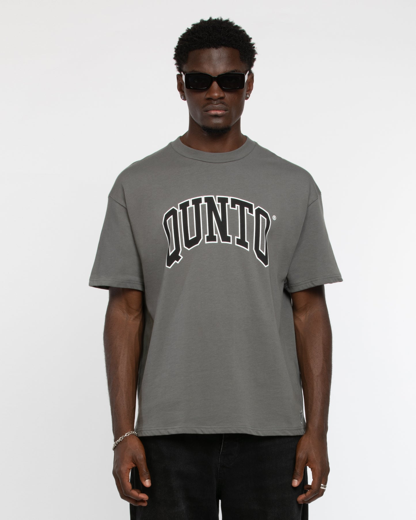QT BLACK ON GREY TSHIRT