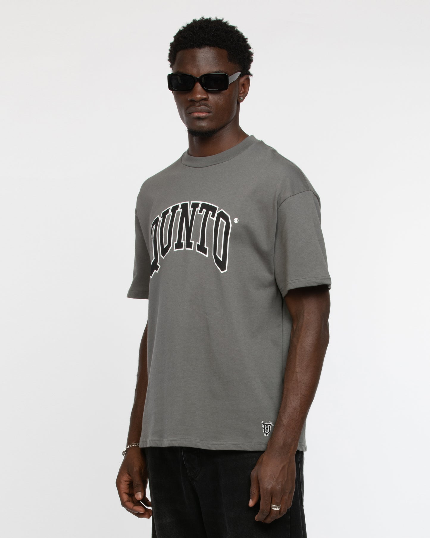 QT BLACK ON GREY TSHIRT