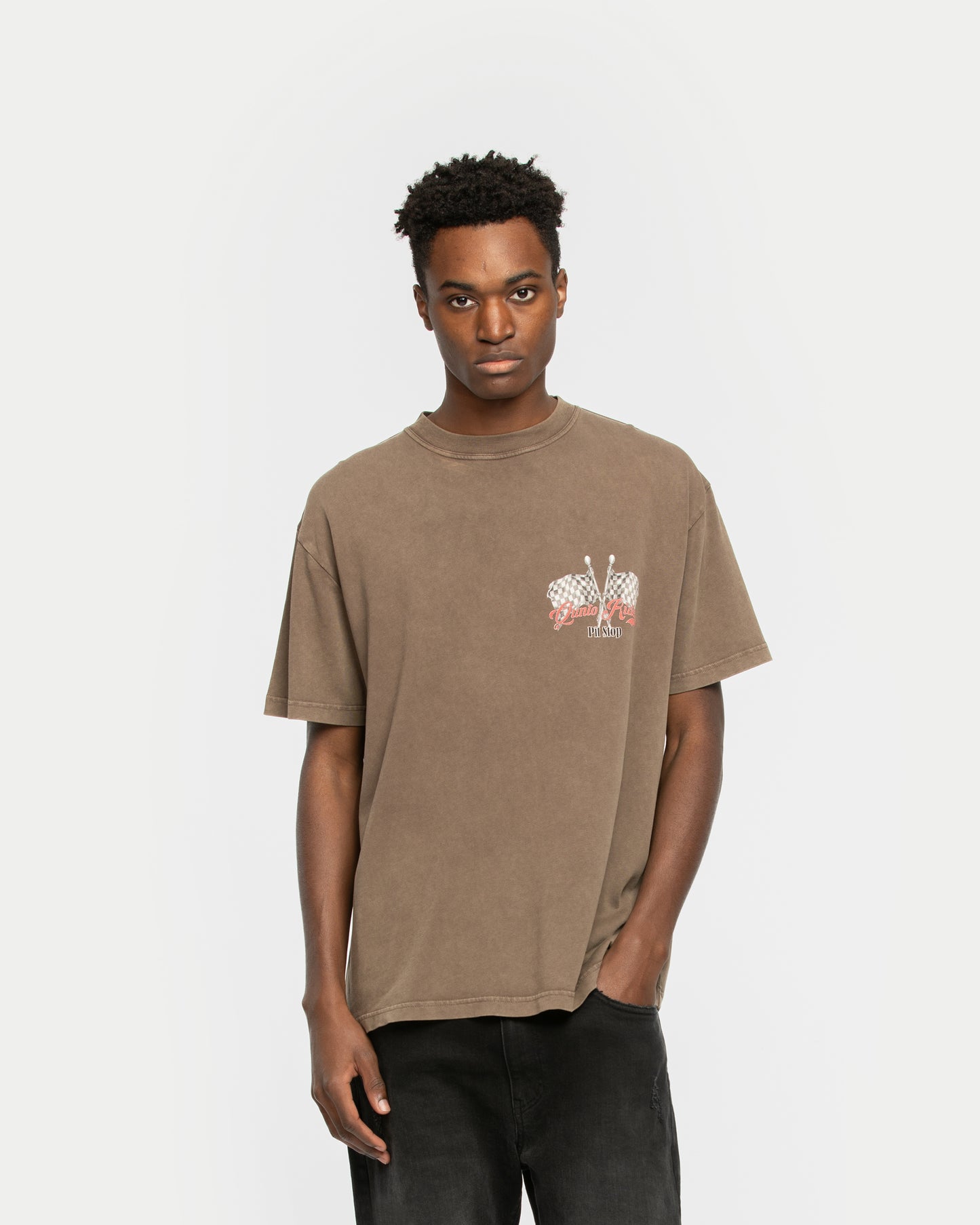 PIT STOP T-SHIRT MAD BROWN
