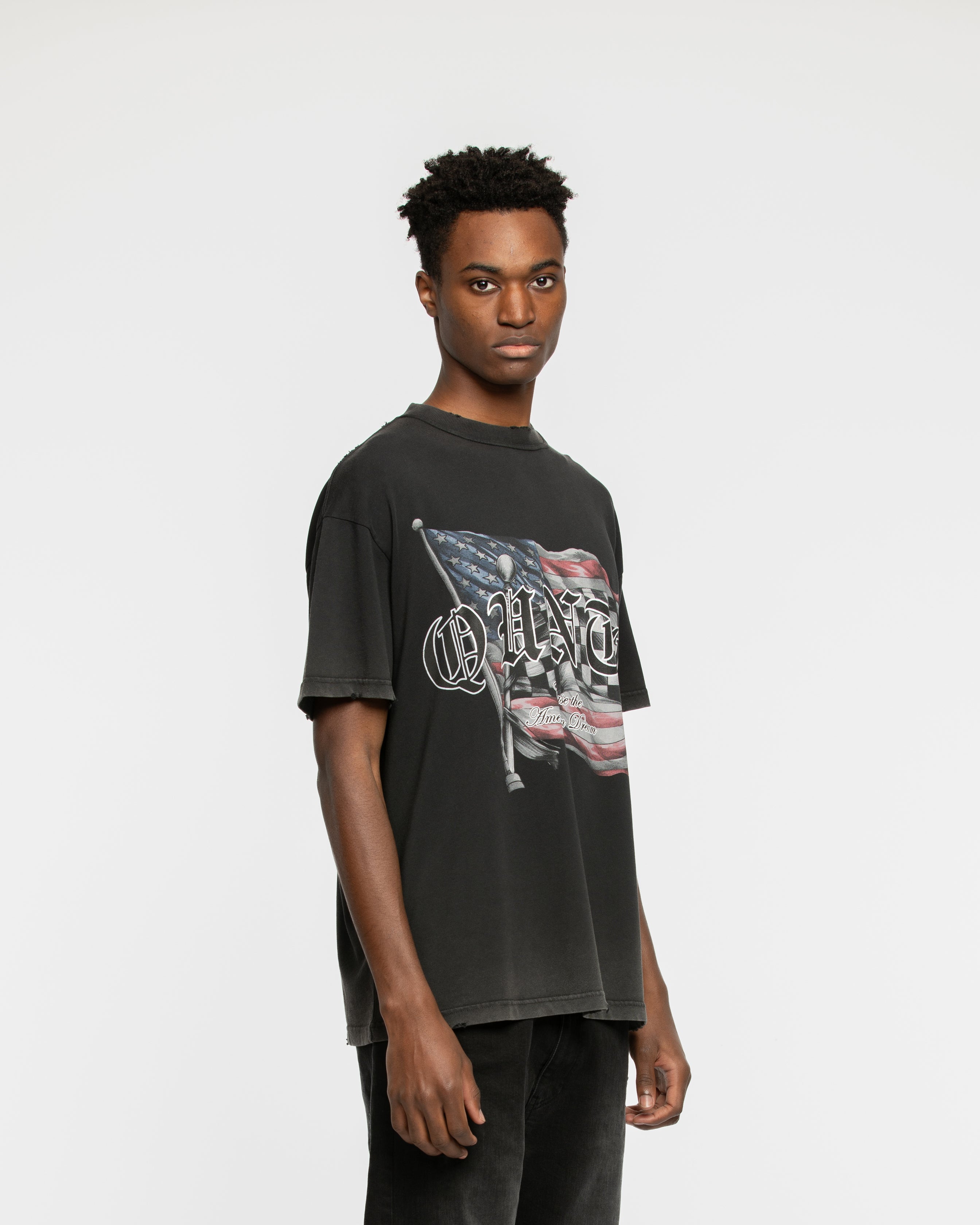 Bad Boy USA MMA American Flag T-Shirt - Black, Athletic Fit, 60/40 Cotton/Poly Blend